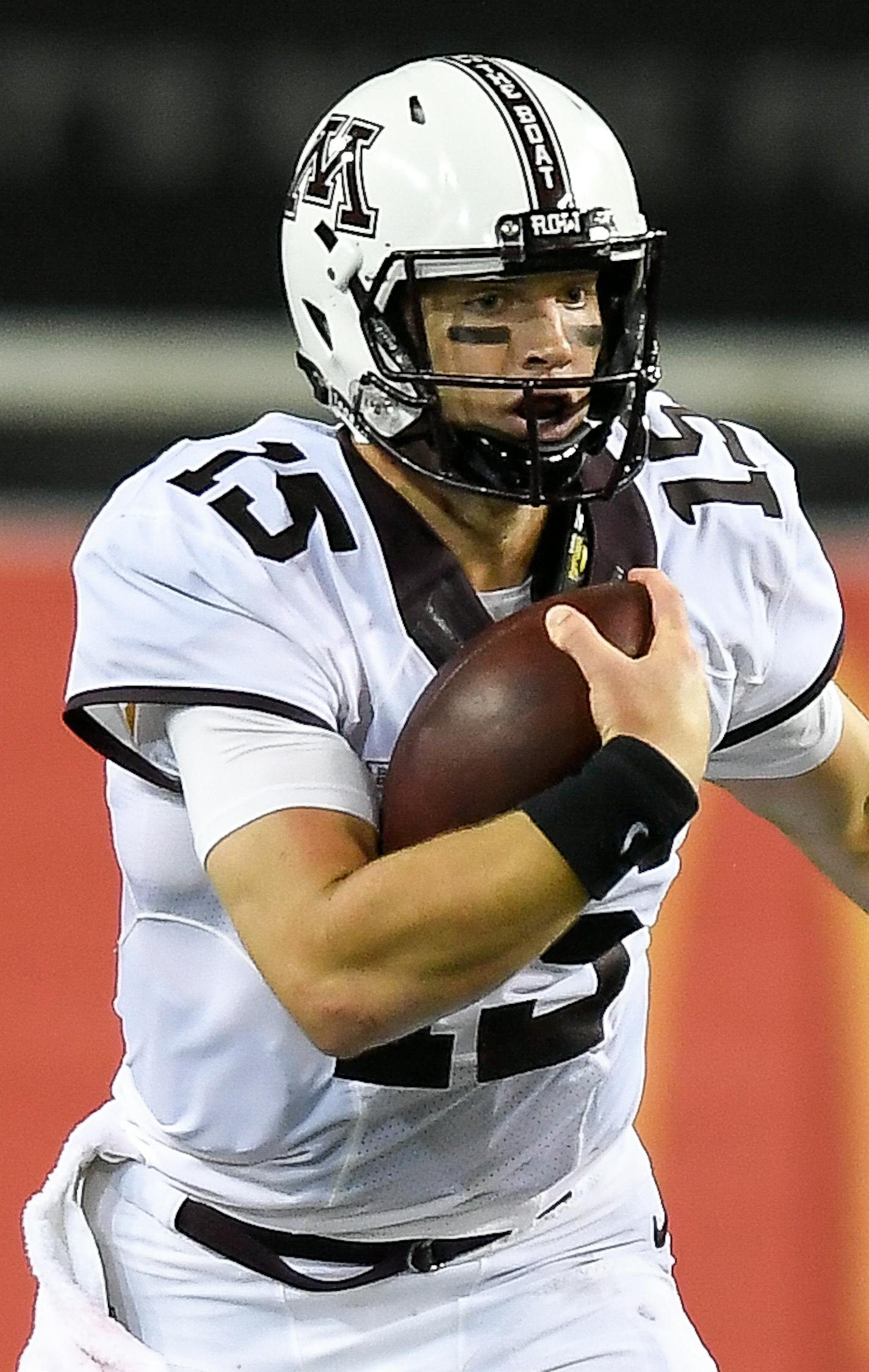 Minnesota Golden Gophers quarterback Conor Rhoda (15) rushed the ball for a first down in the fourth quarter against the Oregon State Beavers. ] AARON LAVINSKY &#xef; aaron.lavinsky@startribune.com The University of Minnesota Golden Gophers football team played the Oregon State Beavers on Saturday, Sept. 9, 2017 at Reser Stadium in Corvallis, Oregon