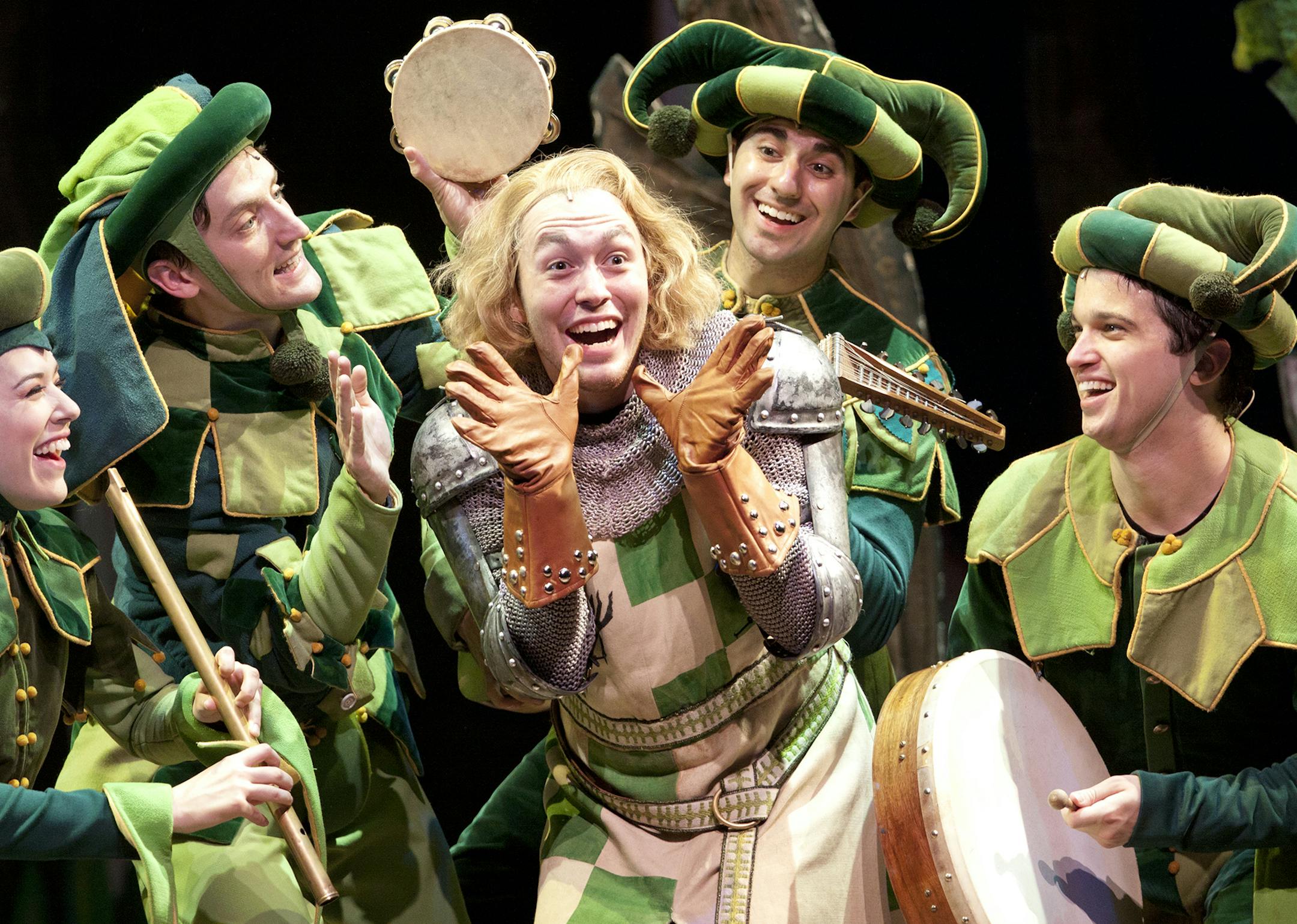 Scott Suchman Kasidy Devlin and ensemble in "Spamalot."