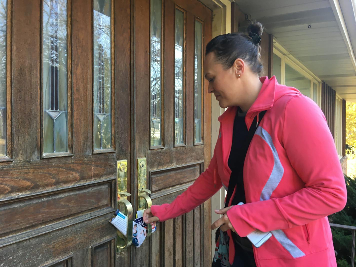 First time candidate Dr. Alice Mann, a Democrat running for Minnesota House, dropped off campaign literature in Burnsville.