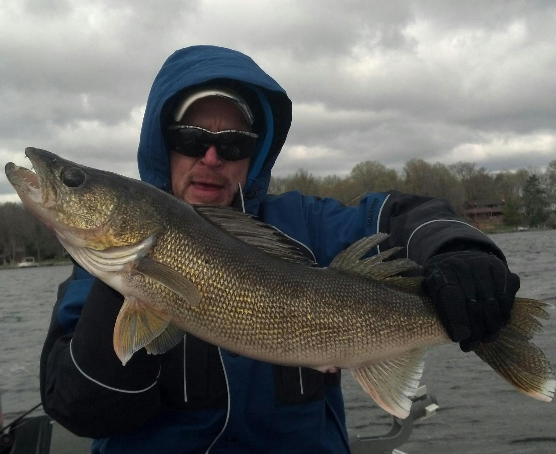 Brian Silver of Elk River showed off the 27.5-inch walleye he caught while fishing with his cousin on Rush Lake near Cambridge on Minnesota's 2013 fishing opener. They braved a cold, 30 mph wind, but each caught nice fish. "It was a good way to open the season,'' Silver said.
