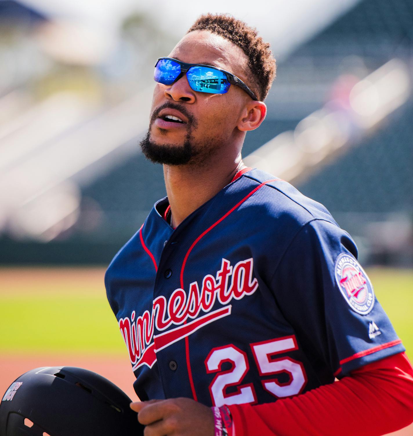 Twins outfielder Byron Buxton (25) ] MARK VANCLEAVE &#xef; mark.vancleave@startribune.com * The first day of full-squad workouts at Twins spring training in Fort Myers, Florida on Monday, Feb. 19, 2018.