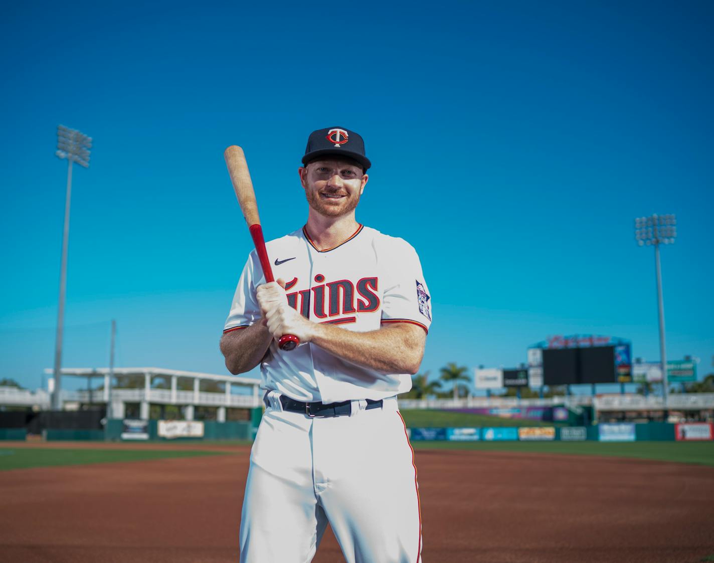 Minnesota Twins outfielder Kyle Garlick (30) posed for a portrait on Photo Day during Spring Training. ] JEFF WHEELER • jeff.wheeler@startribune.com