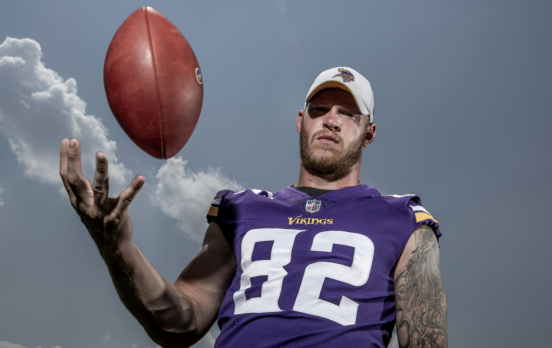 Minnesota Vikings tight end Kyle Rudolph. ] CARLOS GONZALEZ &#xef; cgonzalez@startribune.com &#xf1; August 8, 2018, Eagan, MN, Twin Cities Orthopedics Performance Center, Minnesota Vikings Training Camp,