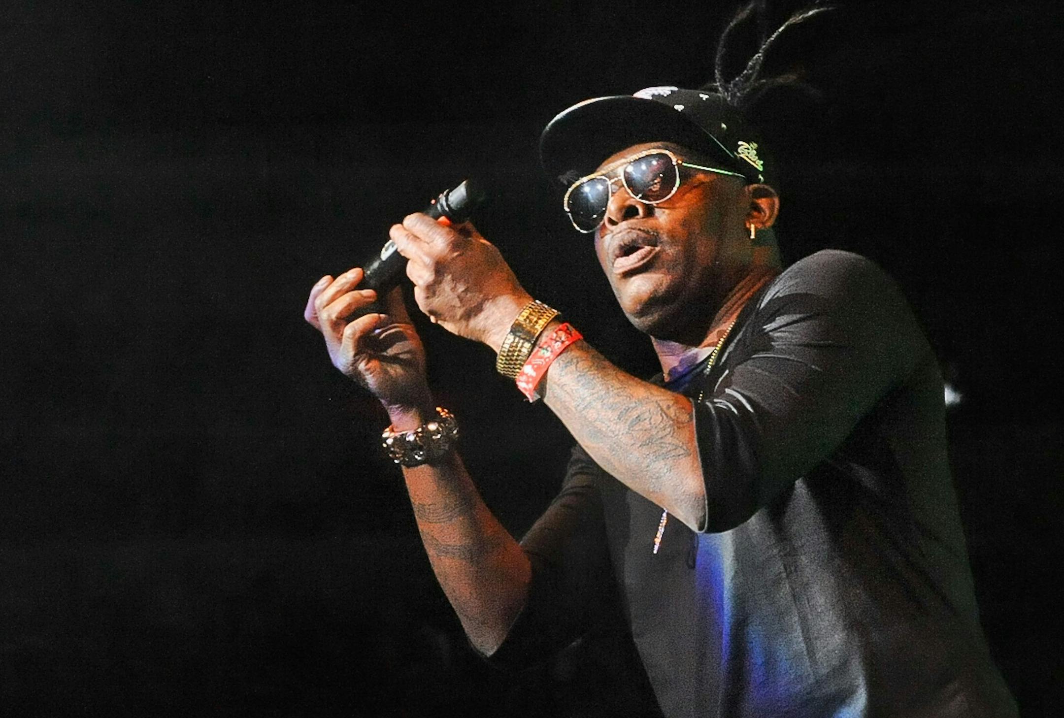 Coolio performs onstage on February 5, 2016, in Cedar Park, Texas. The rapper was arrested on September 17, 2016, after authorities said they found a loaded, stolen firearm in his carry-on bag at a security checkpoint inside Los Angeles International Airport. On Thursday, Oct. 13, 2016, he was charged with a felony firearm violation. (Manuel Nauta/Sipa USA/TNS) ORG XMIT: 1191645