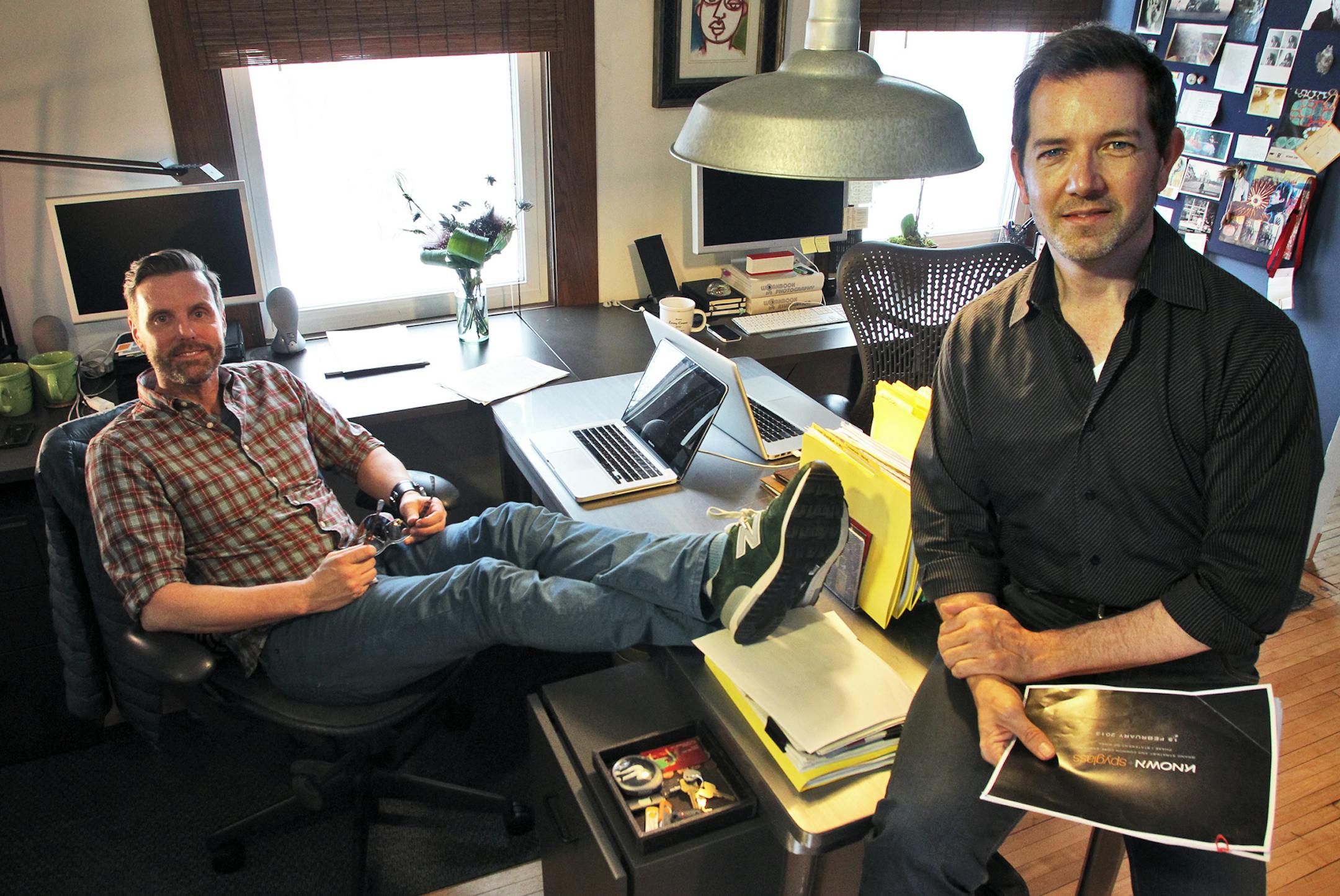 Jeff Turner and Christopher Everett have a company called The Known which aids clients to define their brands and coach them in making prudent business decisions. Jeff Turner, left, and Christopher Everett photographed in their downtown Minneapolis office. (MARLIN LEVISON/STARTRIBUNE(mlevison@startribune.com (cq
