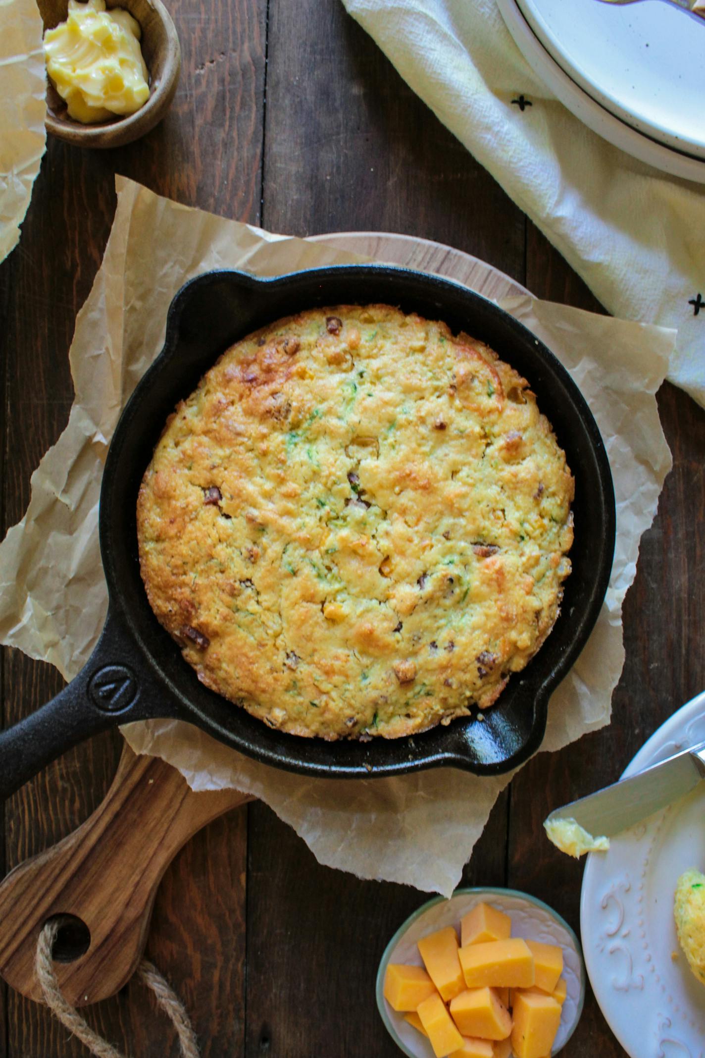 Brown butter adds a nutty flavor to Zucchini Corny Cornbread. Recipe by Beth Dooley, photos by Ashley Moyna Schwickert, Special to the Star Tribune