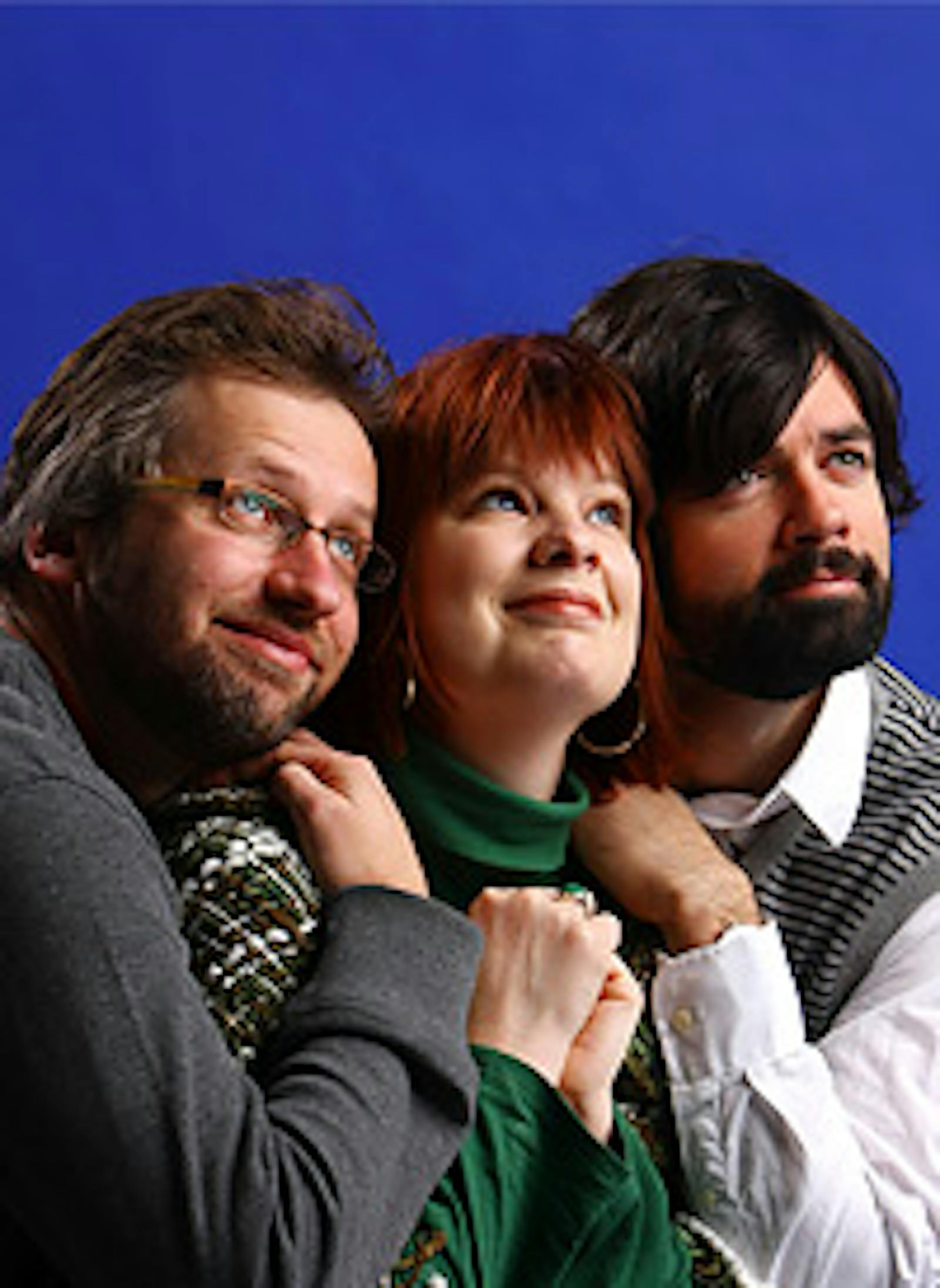From left: Electric Arc Radio Show writers Geoff Herbach, Stephanie Wibur Ash and Sam Osterhout.
