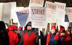 St Paul teachers from SPFE Local 28 picketed Tuesday morning outside Adams Elementary in St. Paul. It is a Spanish immersion school.