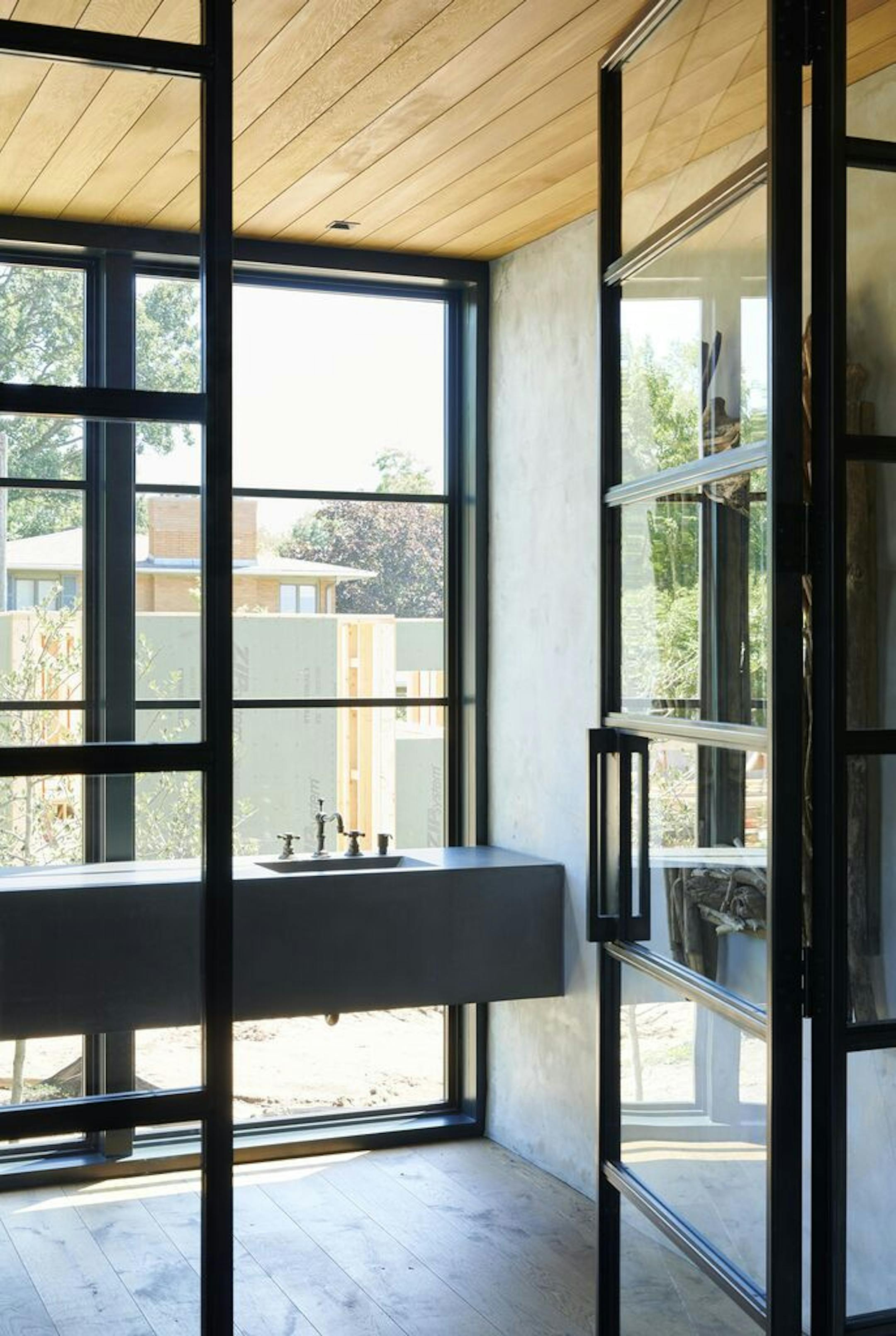 The powder room.