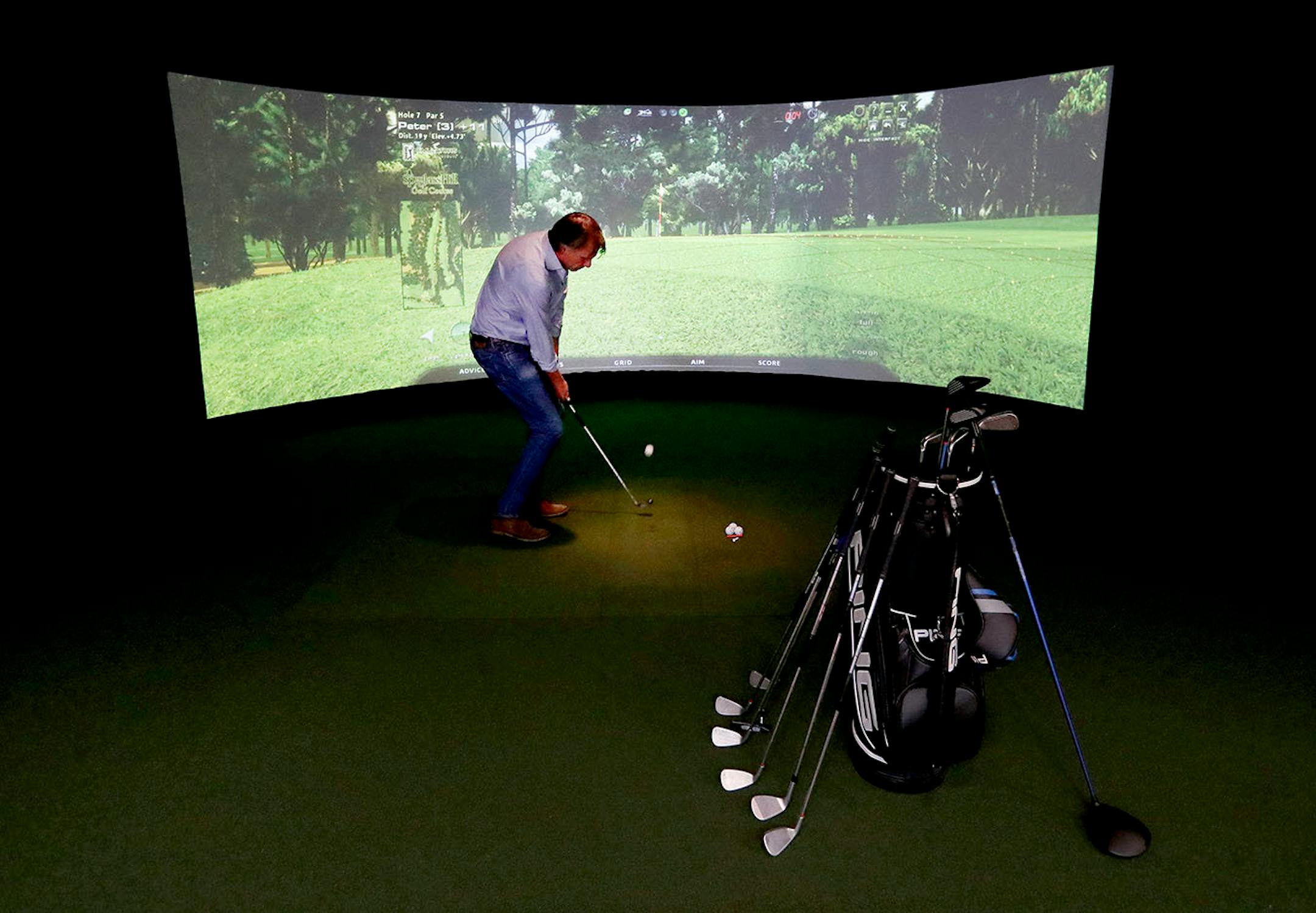 Peter Sartorio of Menlo Park at the PGA Golf Experience at the Minneapolis St. Paul International Airport.