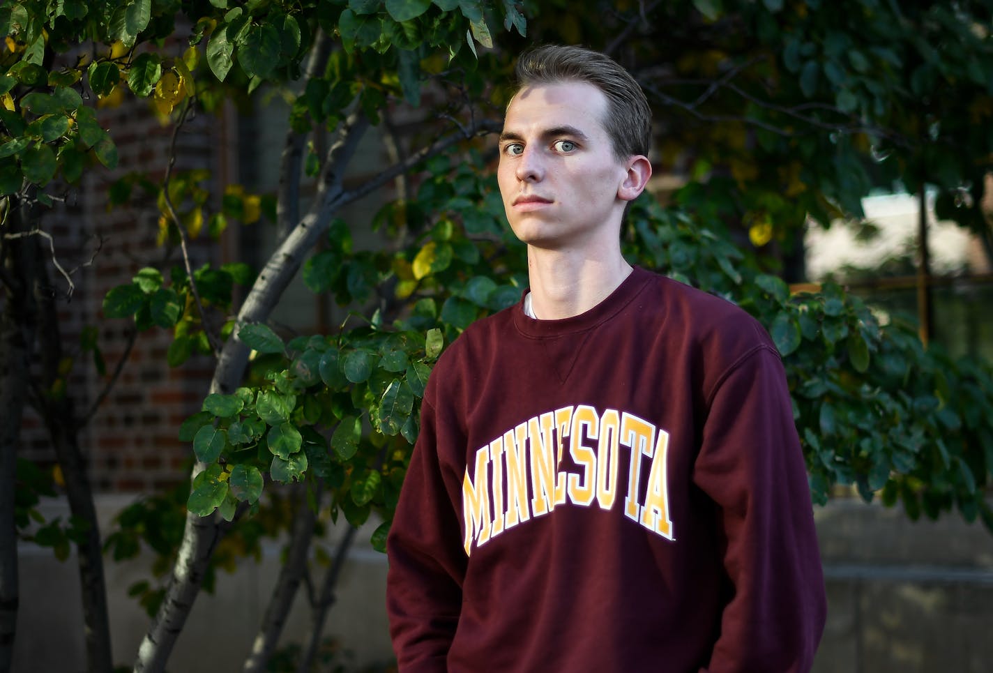 Max Hurst, a junior from Aurora, Illinois. ] AARON LAVINSKY &#xef; aaron.lavinsky@startribune.com University of Minnesota President Eric Kaler has proposed a 15-percent increase in nonresident tuition for next academic year. He says the move will bring the U from the bottom to the mid-point for nonresident tuition in the Big 10. We photograph concerned students at the University of Minnesota on Thursday, Oct. 12, 2017 in Minneapolis, Minn.