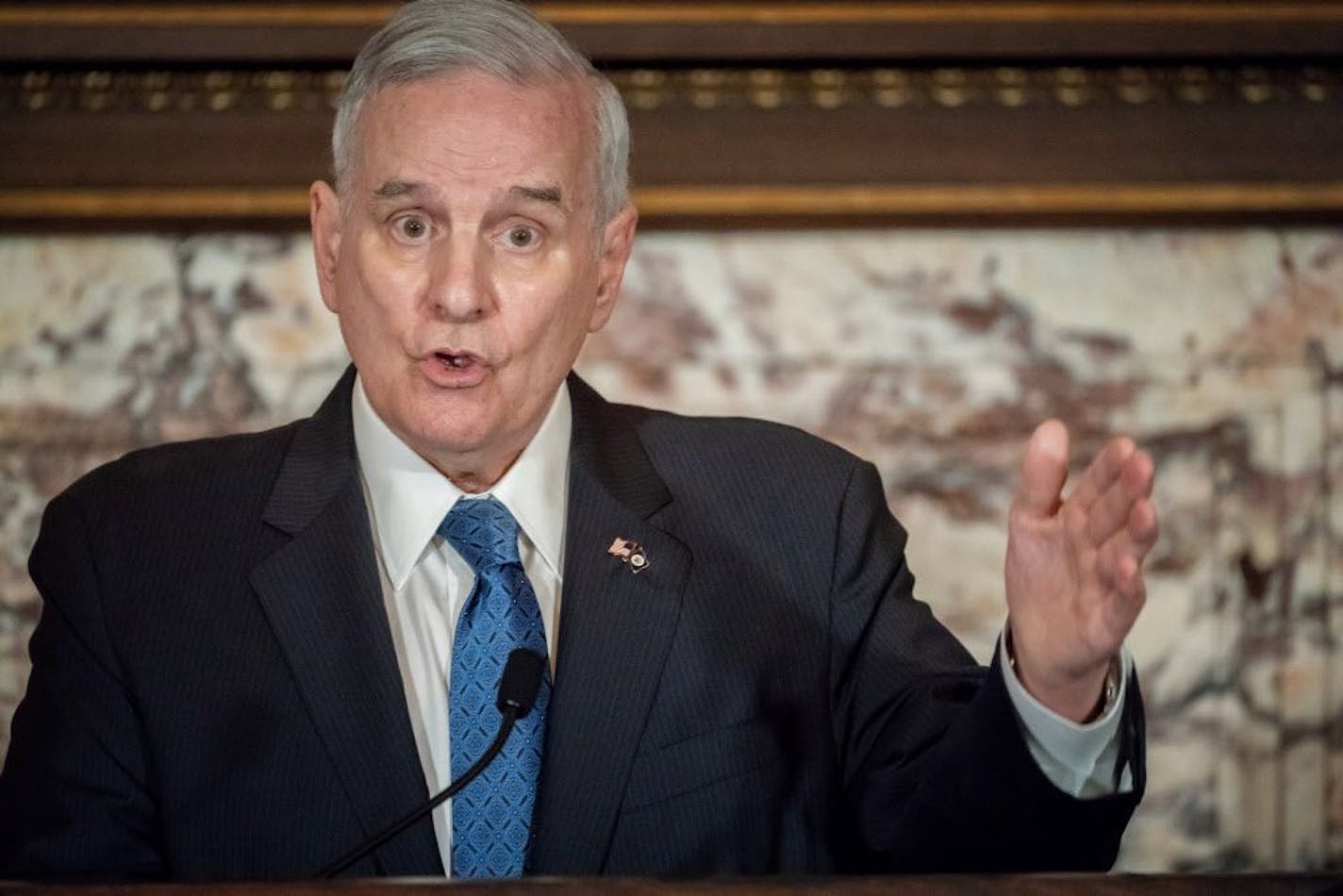 Gov. Mark Dayton announces that he made good on a vow to veto the Republican tax and omnibus budget bills Wednesday.