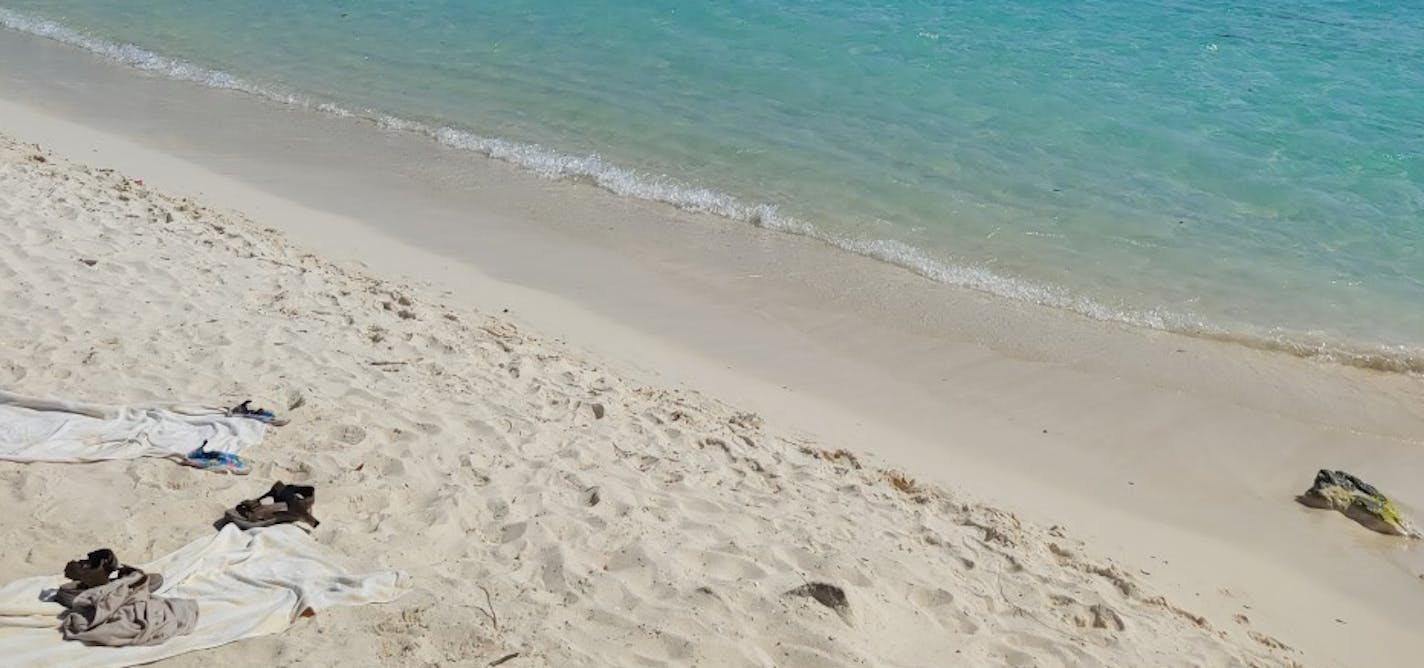 On the beach in Aruba.