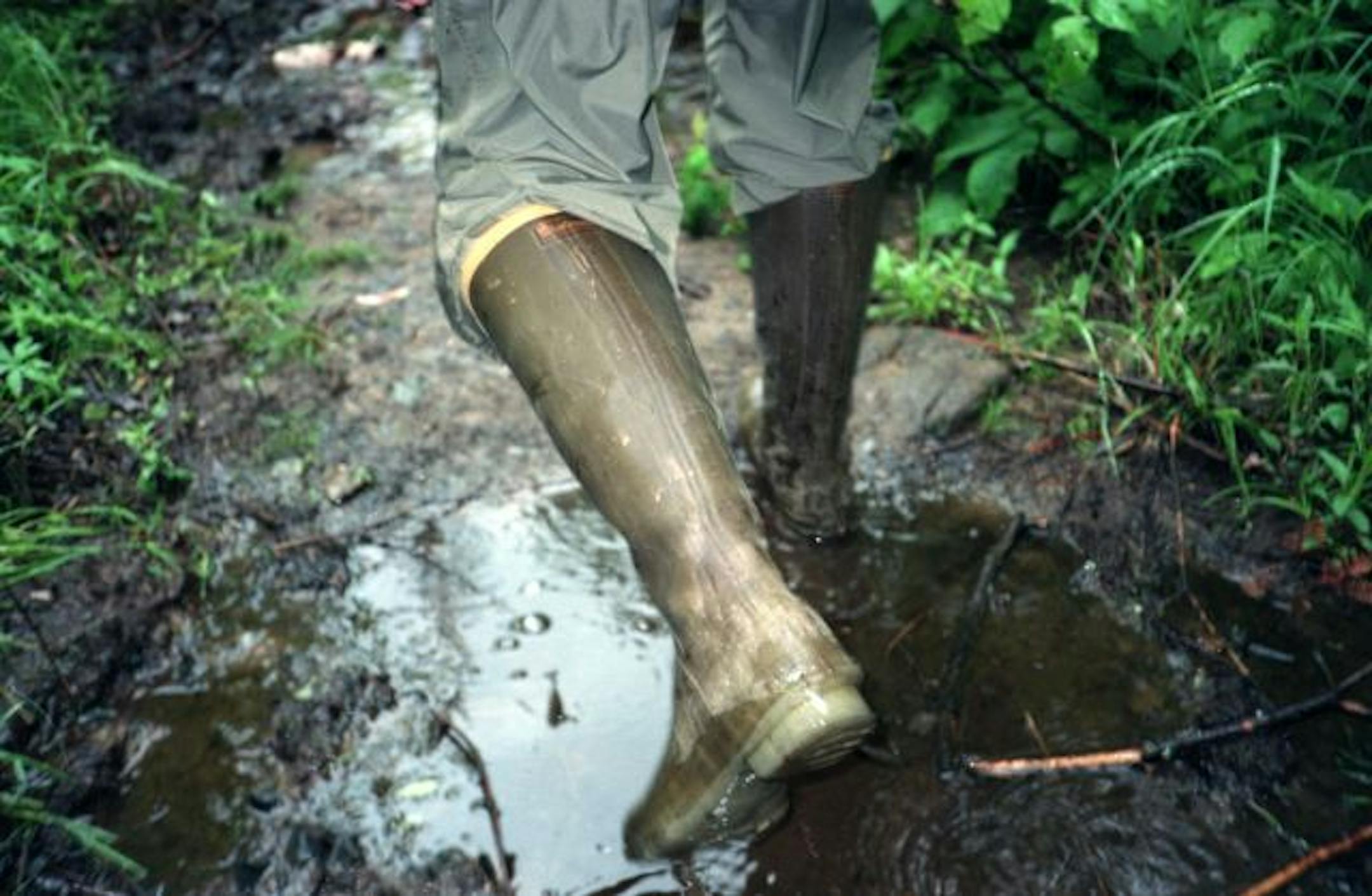 Decent boots come in handy when portaging through wet, muddy portages.
