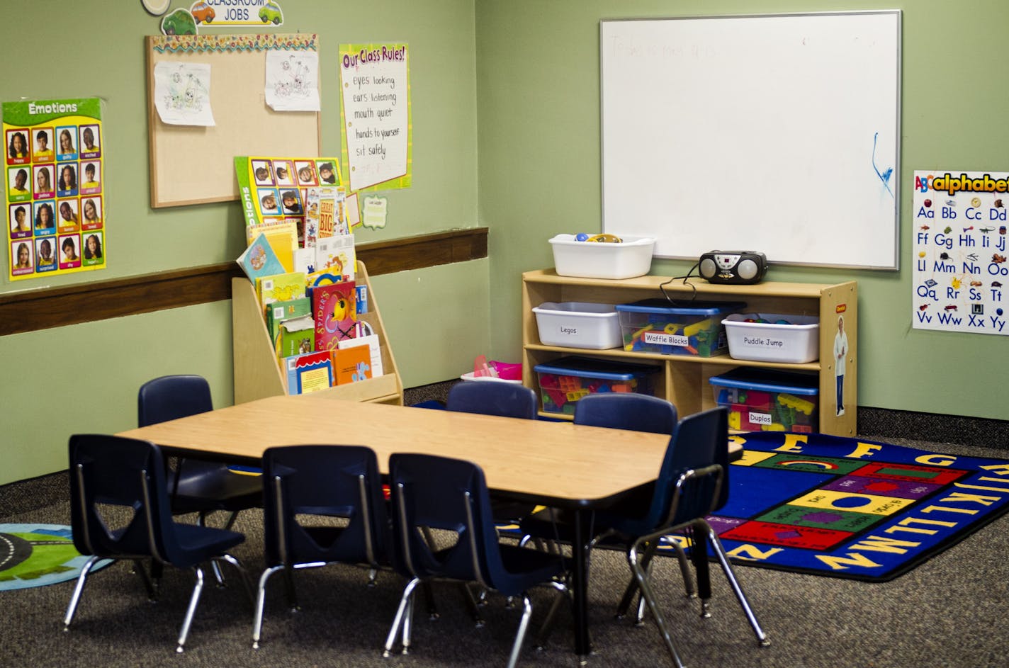 A window view Friday at Deqo Early Childhood Learning Center in Apple Valley.