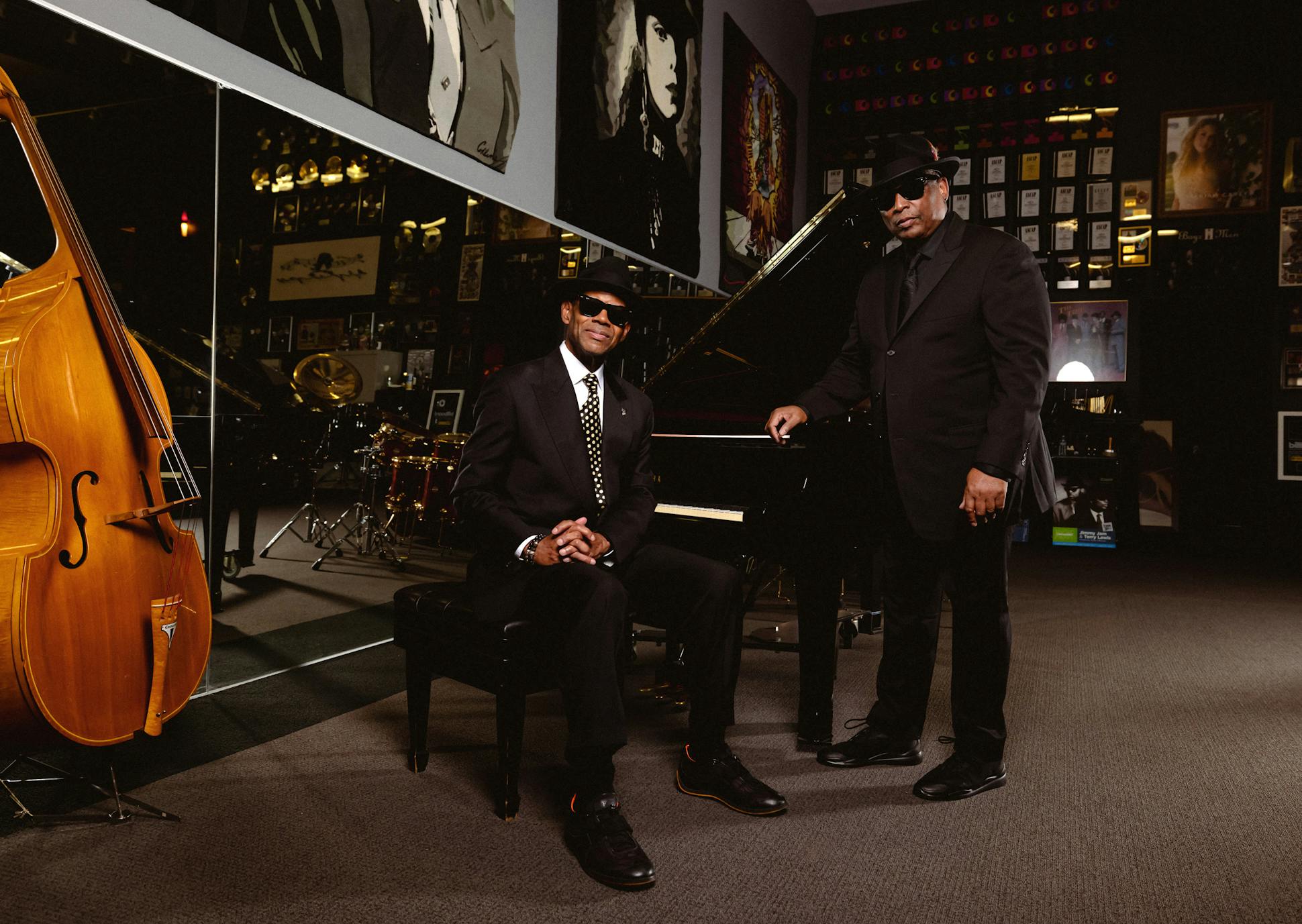 Jimmy Jam (left) and Terry Lewis, in their Flyte Tyme recording studio in Agoura Hills, Calif., say Minneapolis still means home