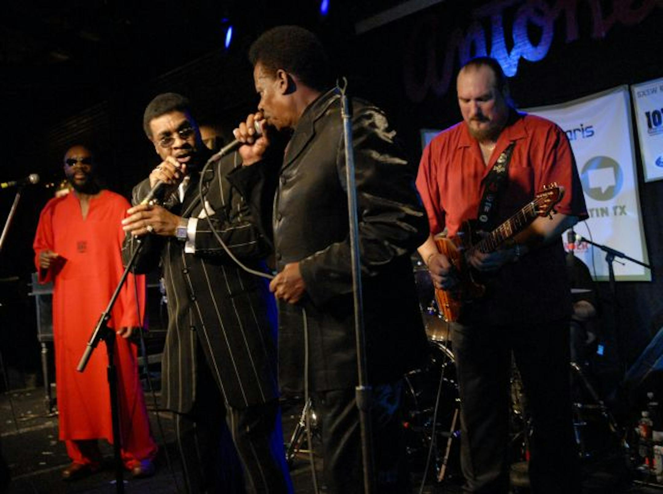 Eddie Floyd, center, and Steve Cropper, right.