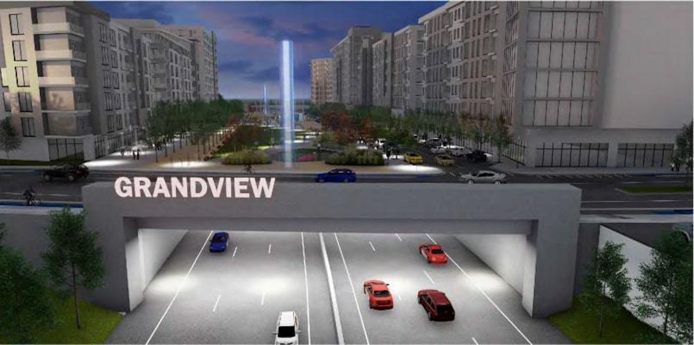 Renderings of the Grandview Green concept, part of a June presentation by the city of Edina.