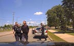 Police led Darrius Strong back to his car after a traffic stop Friday afternoon.