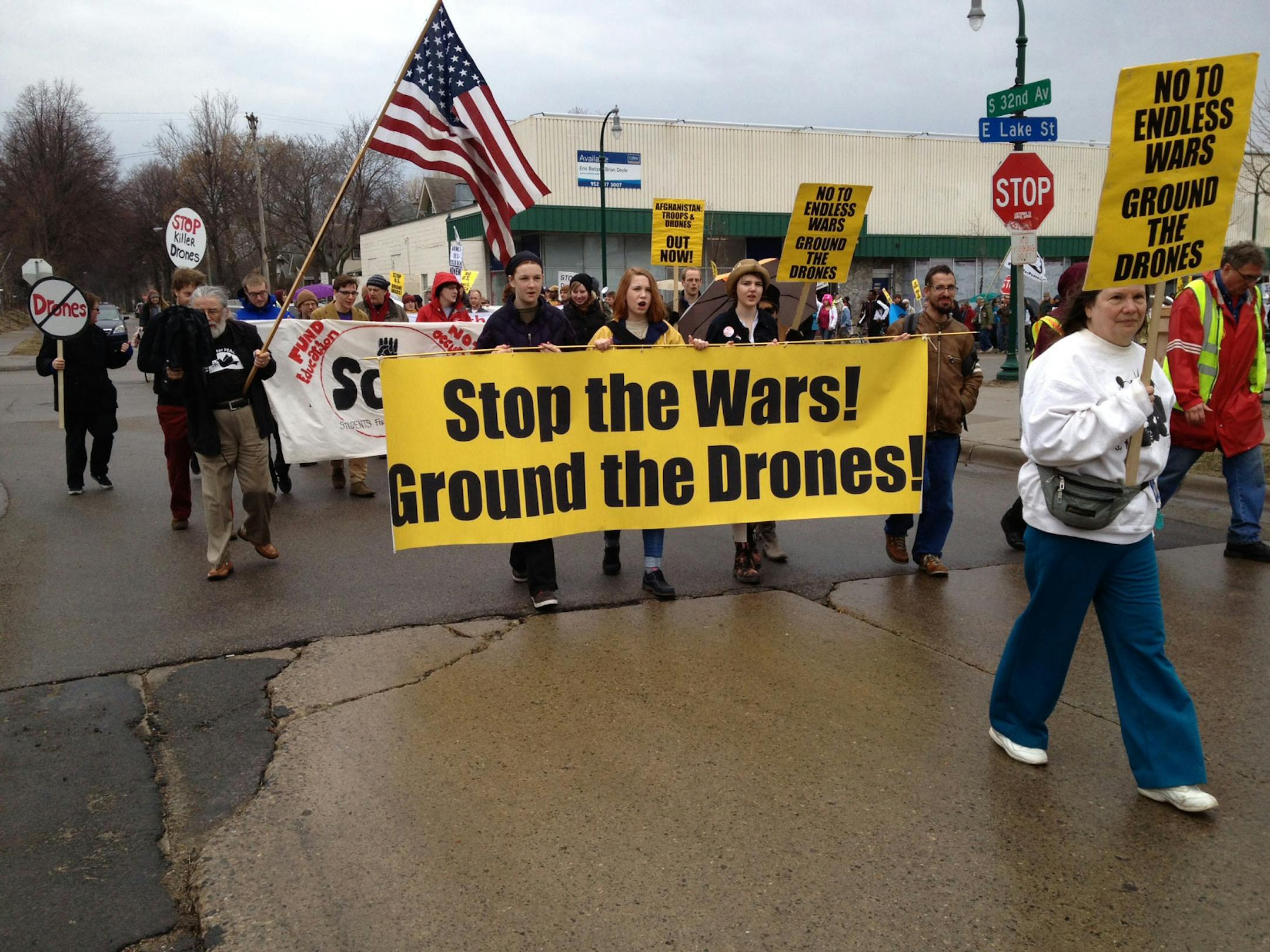 Protesters in south Minneapolis on Saturday, April 6, 2013.
