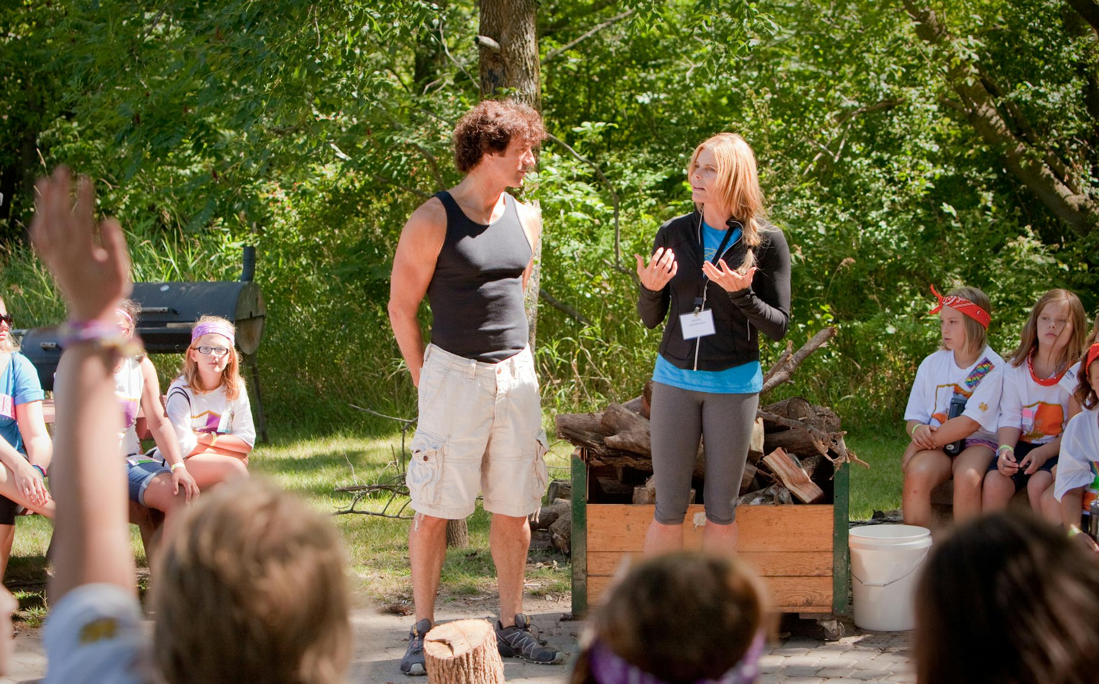 Actress Mariel Hemingway, a brand advocate for Cambria natural stone surfaces, offered healthy living tips to kids with Juvenile Arthritis attending “Camp Cambria” in Wright County last week