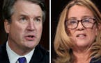 Judge Brett Kavanaugh, left, and Christine Blasey Ford, pictured on the day they each testified before the Senate Judiciary Committee.