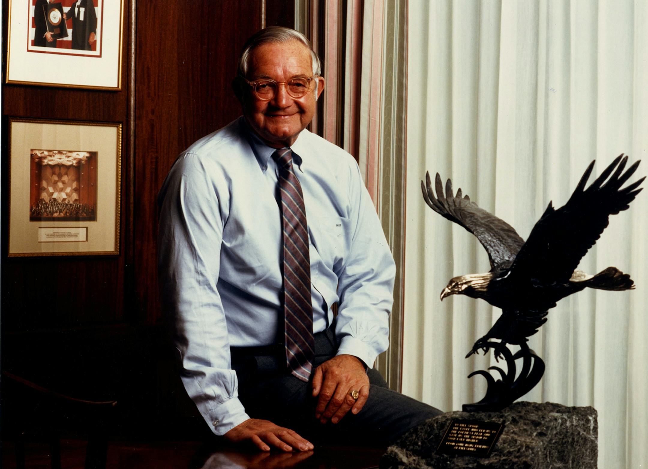 William Spoor with Chairmans award eagle