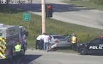 The scene of a fatal crash Thursday in Owatonna. Credit: Minnesota Department of Transportation traffic camera