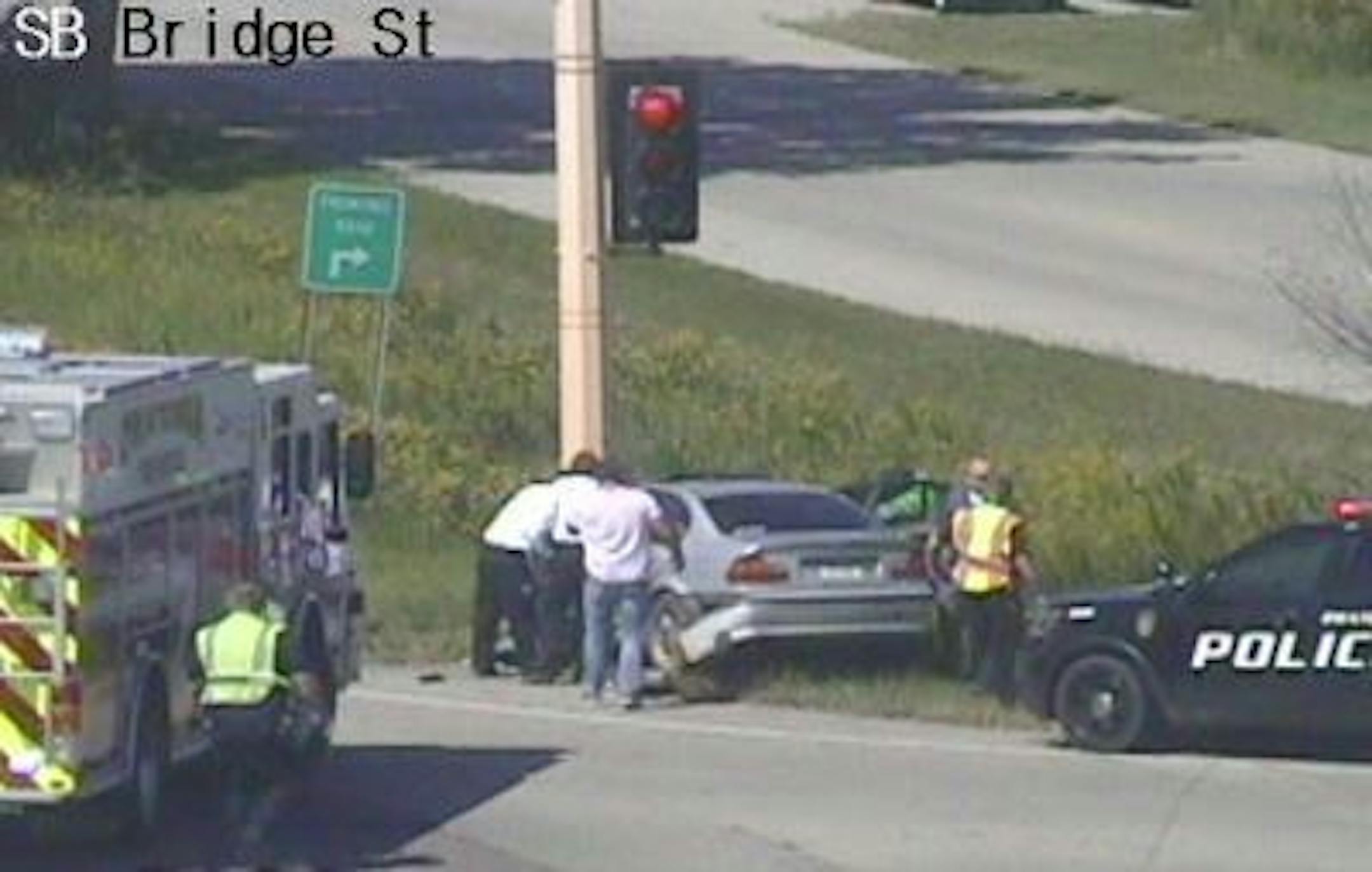 The scene of a fatal crash Thursday in Owatonna. Credit: Minnesota Department of Transportation traffic camera