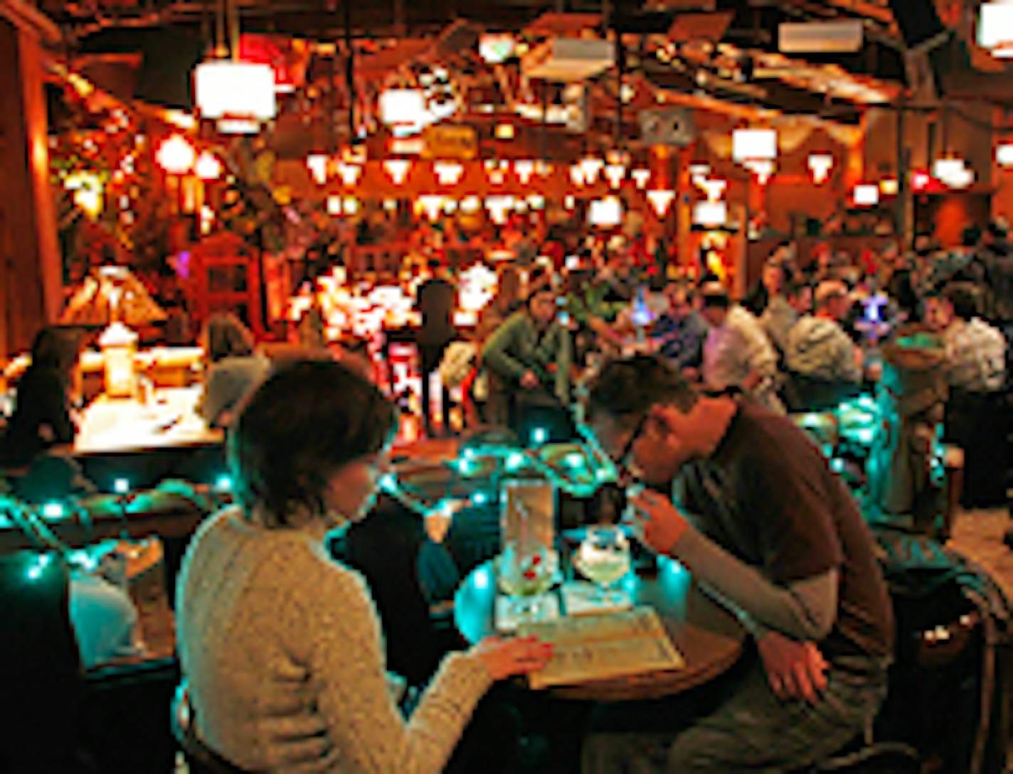 Psycho Suzi's is home to three themed bars.The giant second level, shown here, has been dubbed Shangri-La.