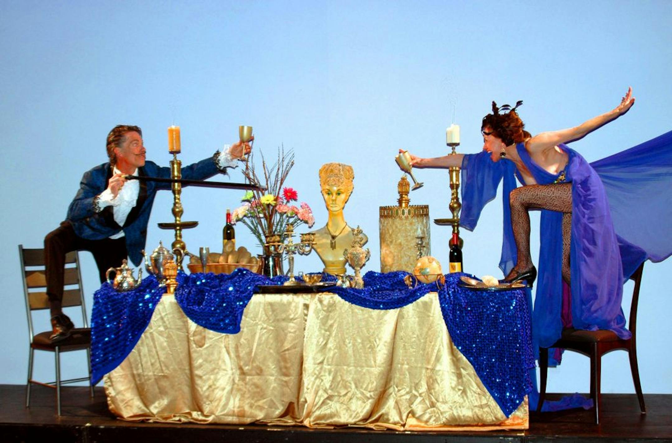 Susana Di Palma and Robert Skafte, as Salvador and Gala Dali, in "Dali's Cookbook: A Gastronomical Inquisition"