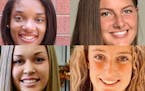 A strong Gophers volleyball recruiting class includes, clockwise from top left: Taylor Landfair, Melani Shaffmaster,Cami Appiani and Jenna Wenaas.