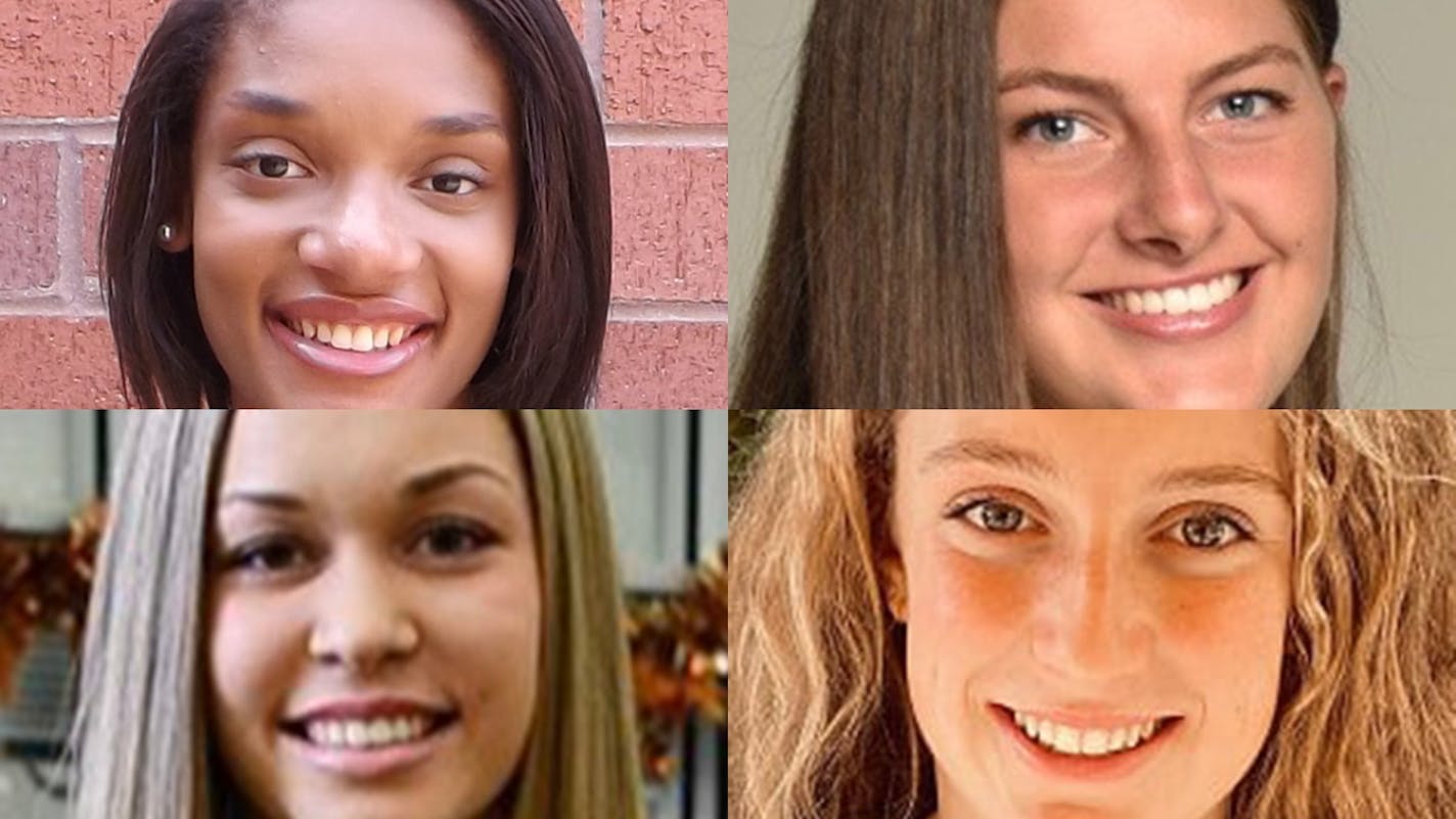 A strong Gophers volleyball recruiting class includes, clockwise from top left: Taylor Landfair, Melani Shaffmaster,Cami Appiani and Jenna Wenaas.