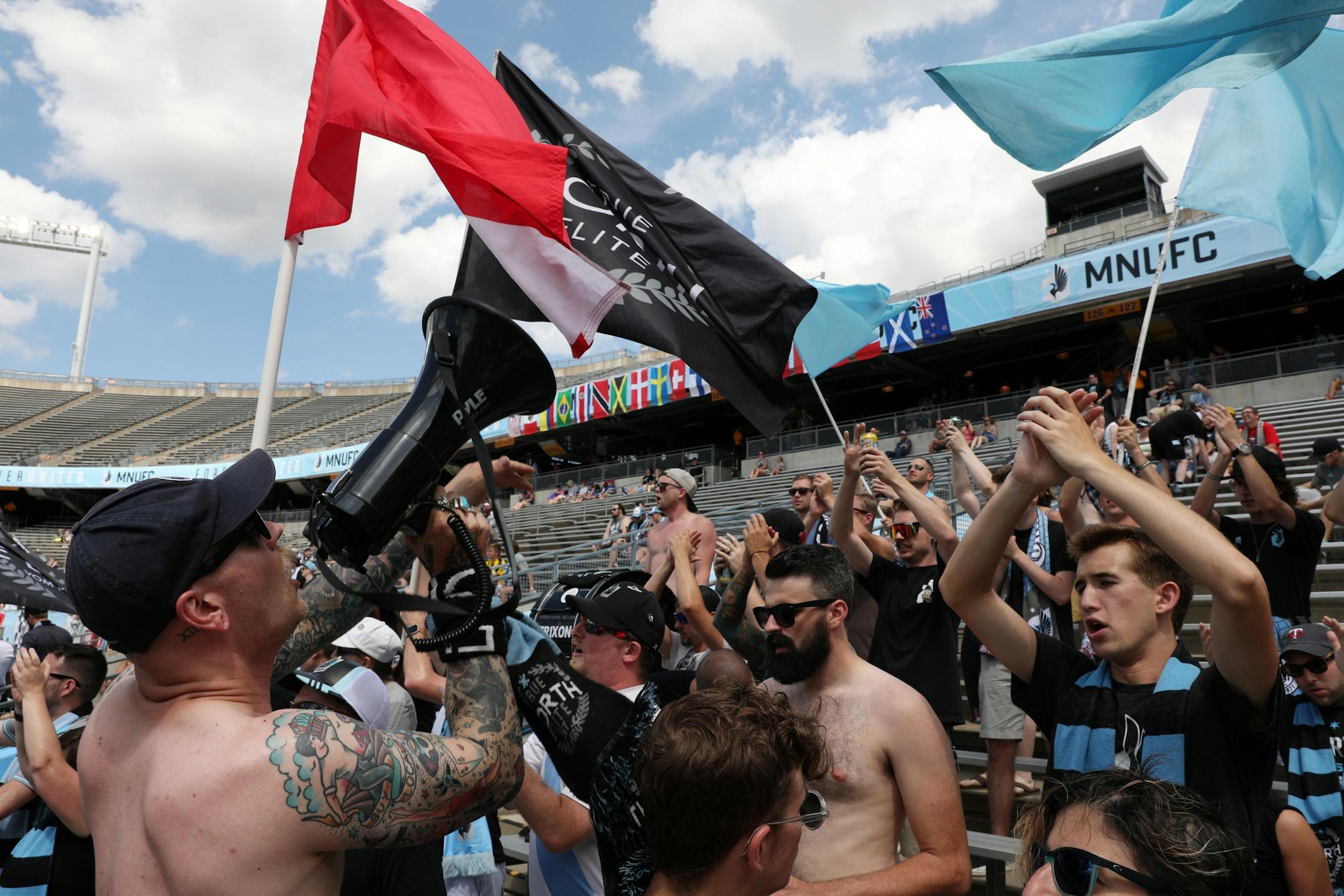 Minnesota United fans chanted from the stands during pregame warmups Saturday.