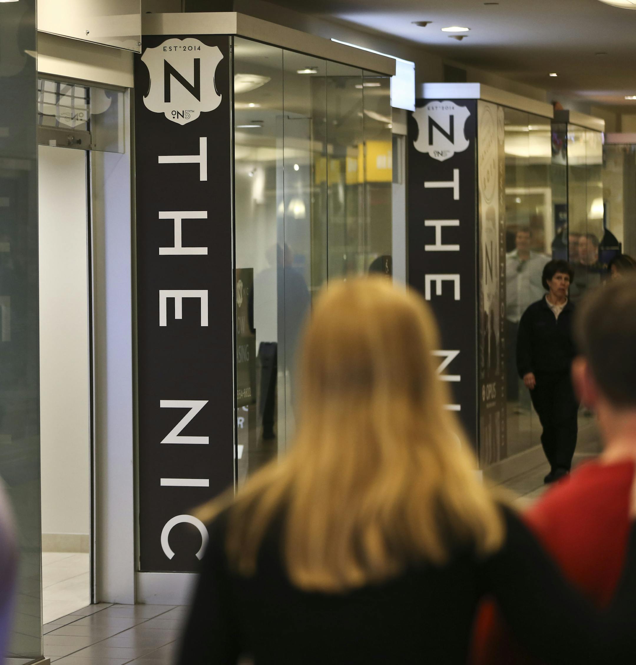 Downtown rental vacancy rates nearly doubled during the first quarter; across the metro vacancy rates were up only sightly, while rents broke $1,000. Nic of Fifth sales center is on the skyway level of the Baker Center on Friday, May 16, 2014, in Minneapolis, Minn. ] RENEE JONES SCHNEIDER • reneejones@startribune.com