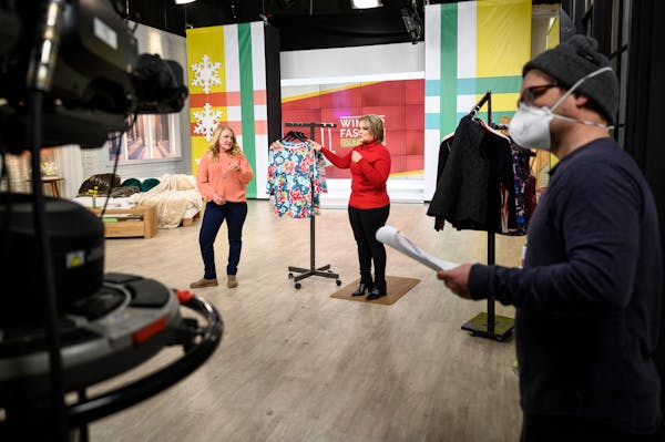 IMedia films its home shopping shows from its Eden Prairie studios. Shown is a January filming of the Christopher & Banks ShopHQ show. The company is 