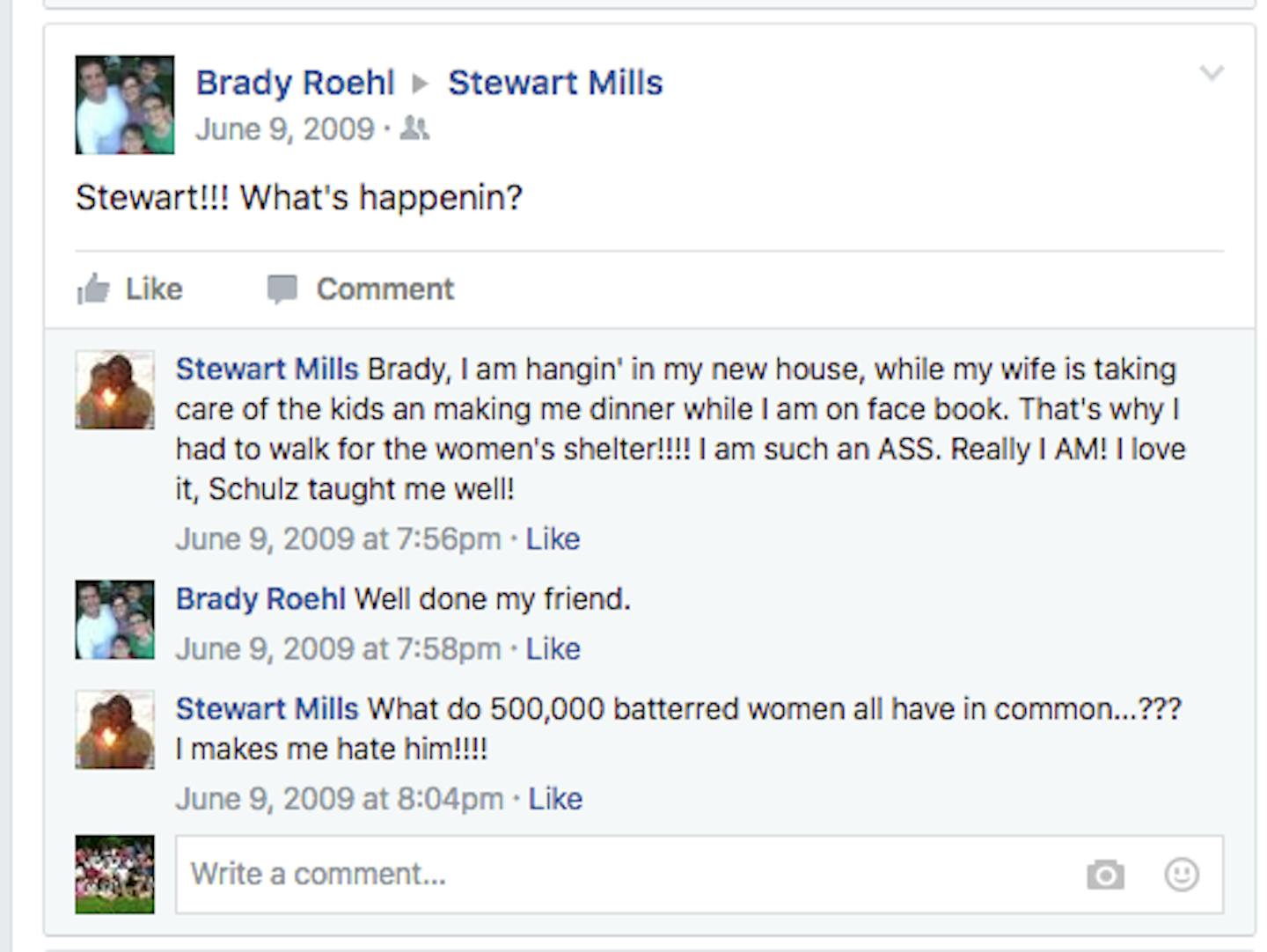 Congressional candidate Stewart Mills has come under fire for some of his past postings on Facebook.