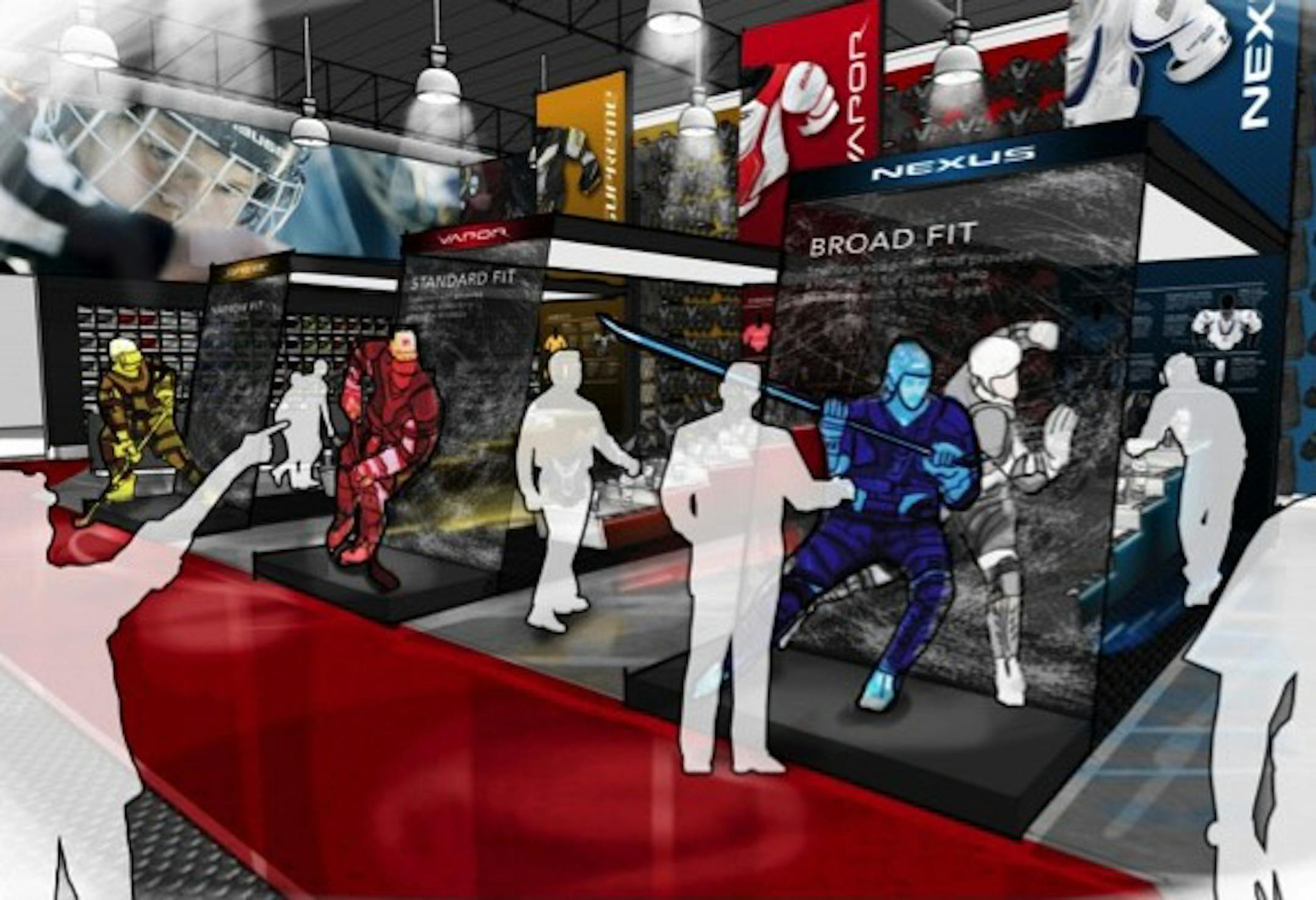 A rendering of a planned Bauer Hockey "retail experience" store.