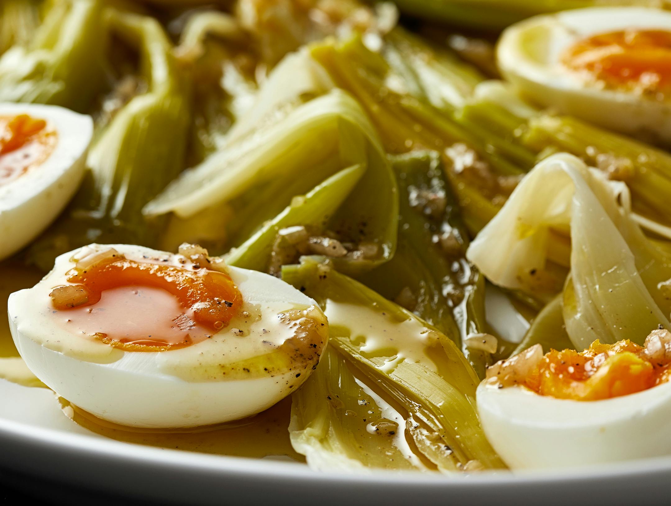 Leeks Vinaigrette With Egg.