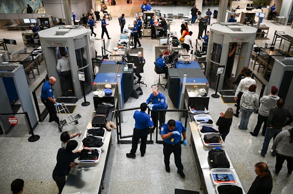 TSA employees at Terminal 1, Minneapolis-St. Paul International Airport.