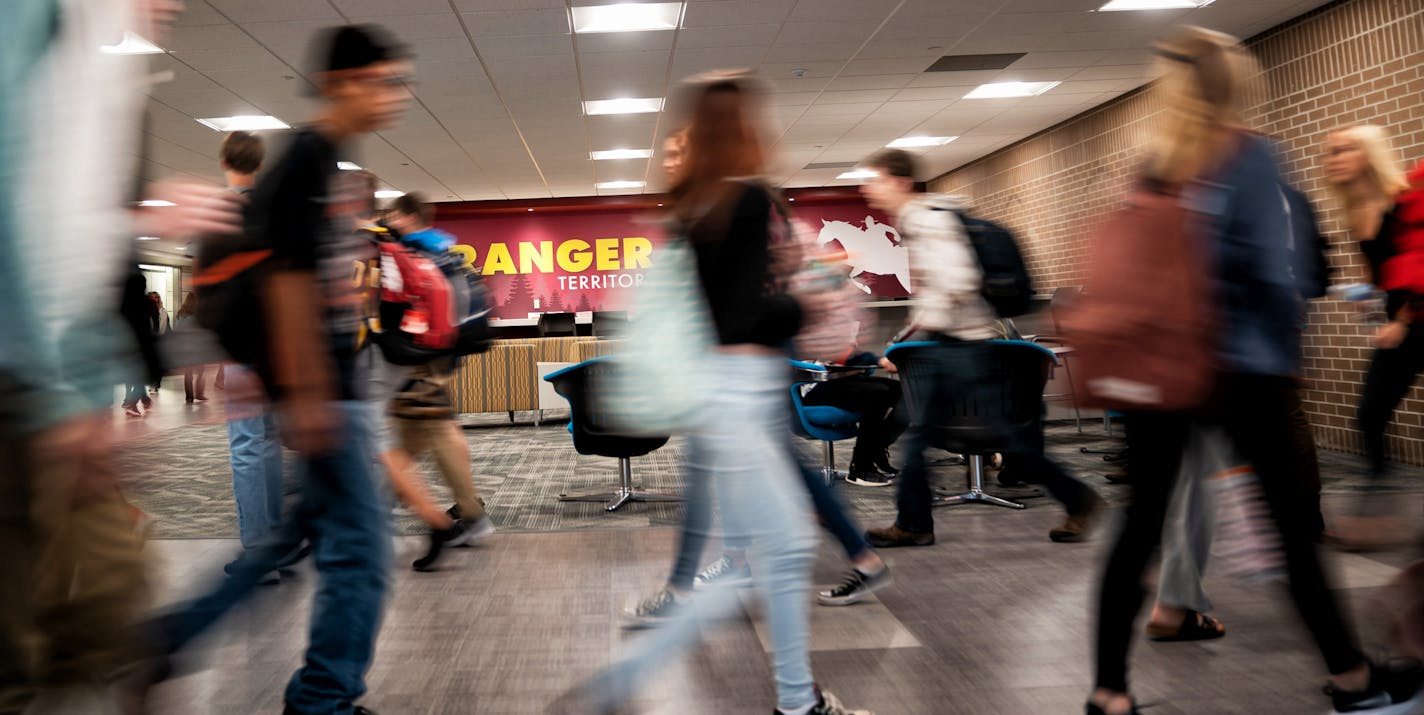 The hallways at Forest Lake Area High School are packed with students heading to their next class rooms. ] GLEN STUBBE &#x2022; glen.stubbe@startribune.com Monday, September 24, 2018 Schools around Minnesota finished out the 2017-18 school year facing some of the biggest budget deficits in recent history. Attempts by Gov. Mark Dayton to pass last-minute, emergency funding to help dominated the end of the Legislature session but went nowhere, and schools were left slashing budgets. We check in on