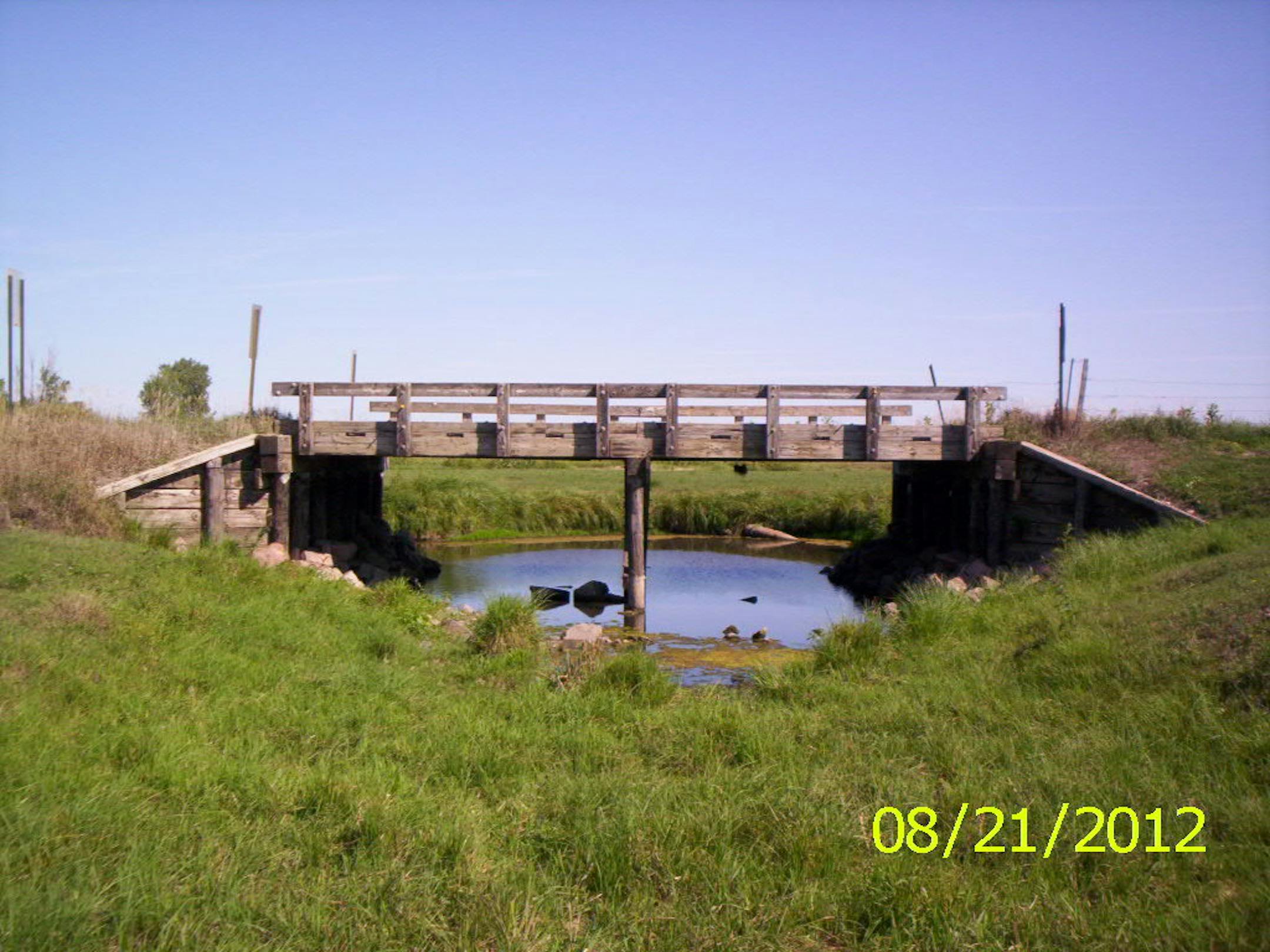 A timber bridge in Pipestone County