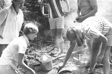 An early start: Lee Svitak Dean, left, spent several summers working -- and cooking -- at wilderness camps along the North Shore.