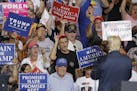 Supporters cheers for President Donald Trump as he speaks during a rally Thursday, Aug. 3, 2017, in Huntington, W.Va. (AP Photo/Darron Cummings) ORG X