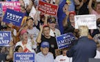 Supporters cheers for President Donald Trump as he speaks during a rally Thursday, Aug. 3, 2017, in Huntington, W.Va. (AP Photo/Darron Cummings) ORG X