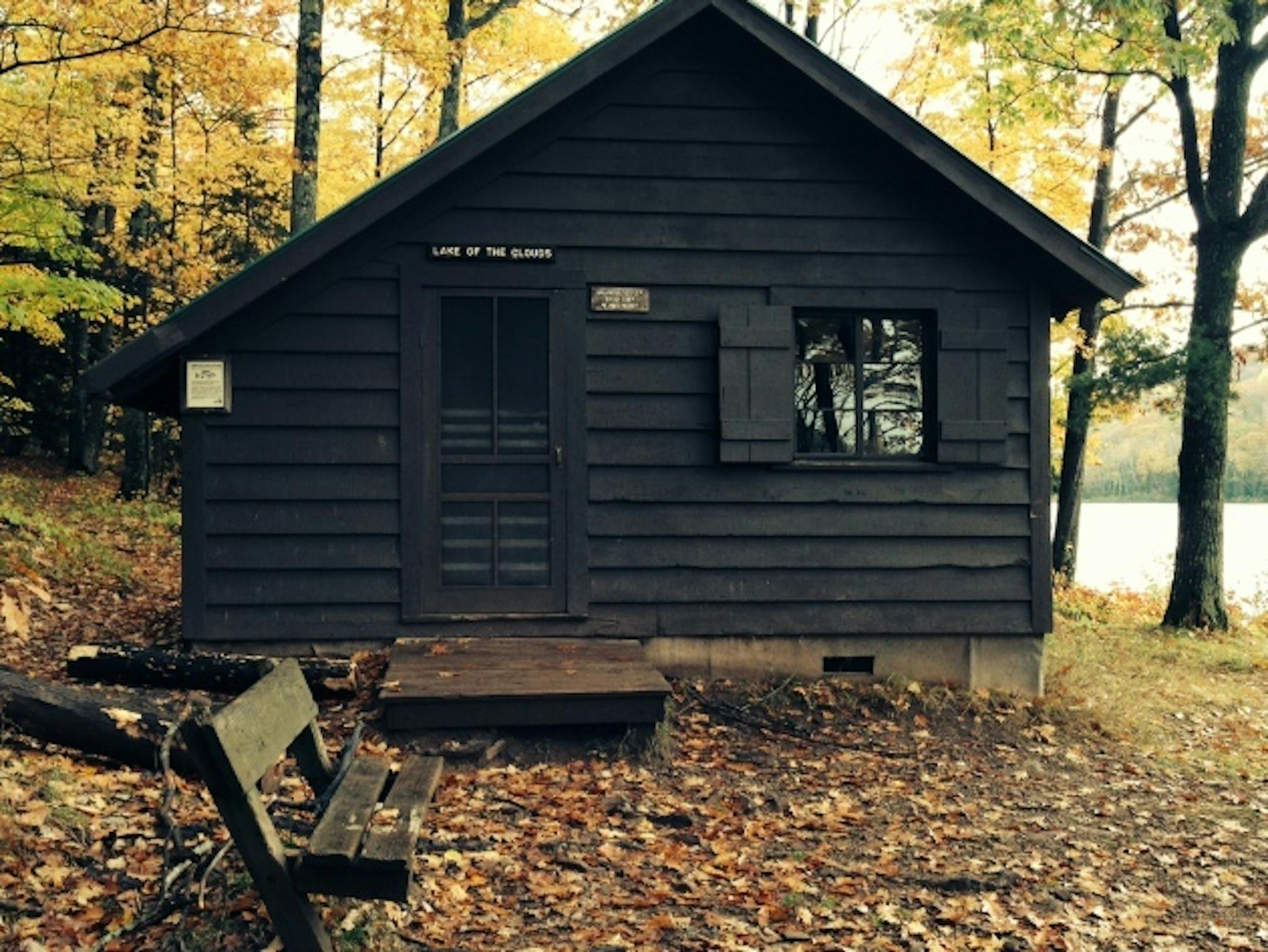 Our rustic cabin in the woods.