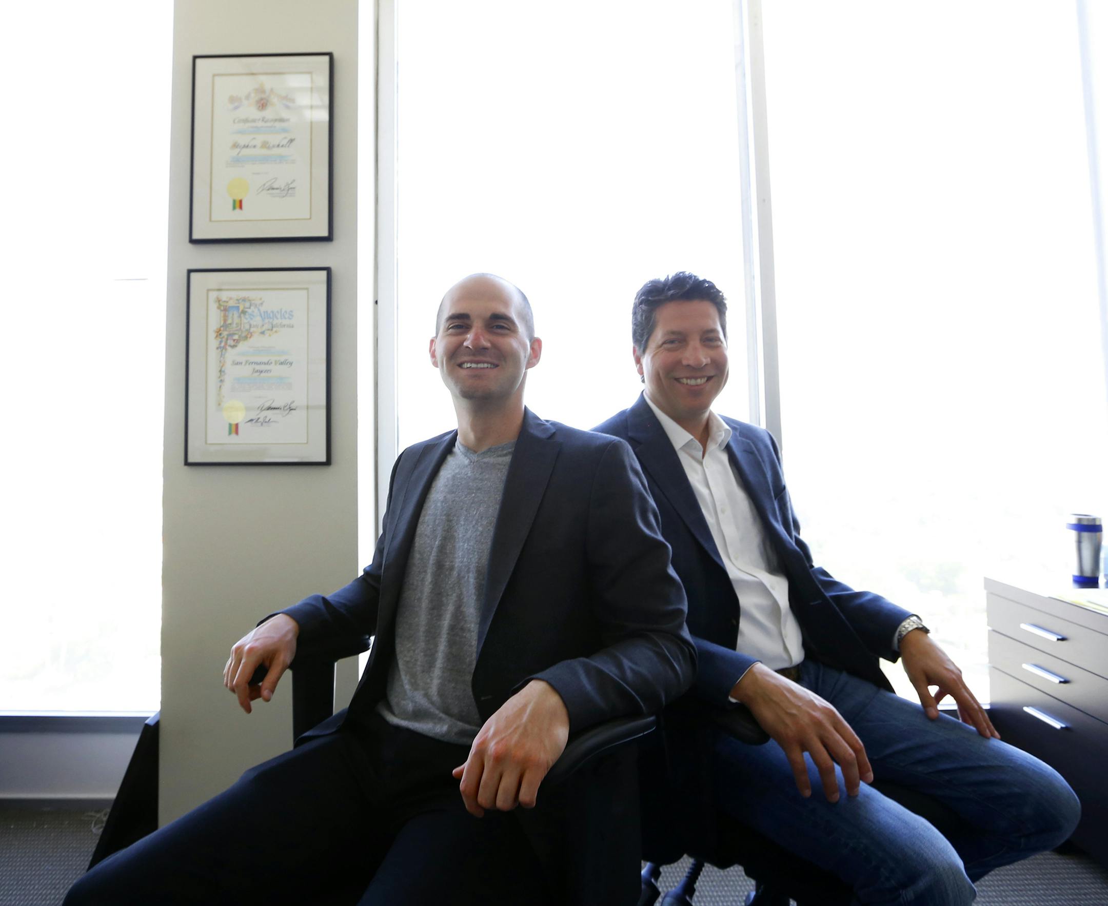 Stephen Rischall, left, and Matt Stadelman co-founded 1080 Financial Group, a small Sherman Oaks, Calif., firm that promises to act in the best interest of the client. (Francine Orr/Los Angeles Times/TNS) ORG XMIT: 1184552