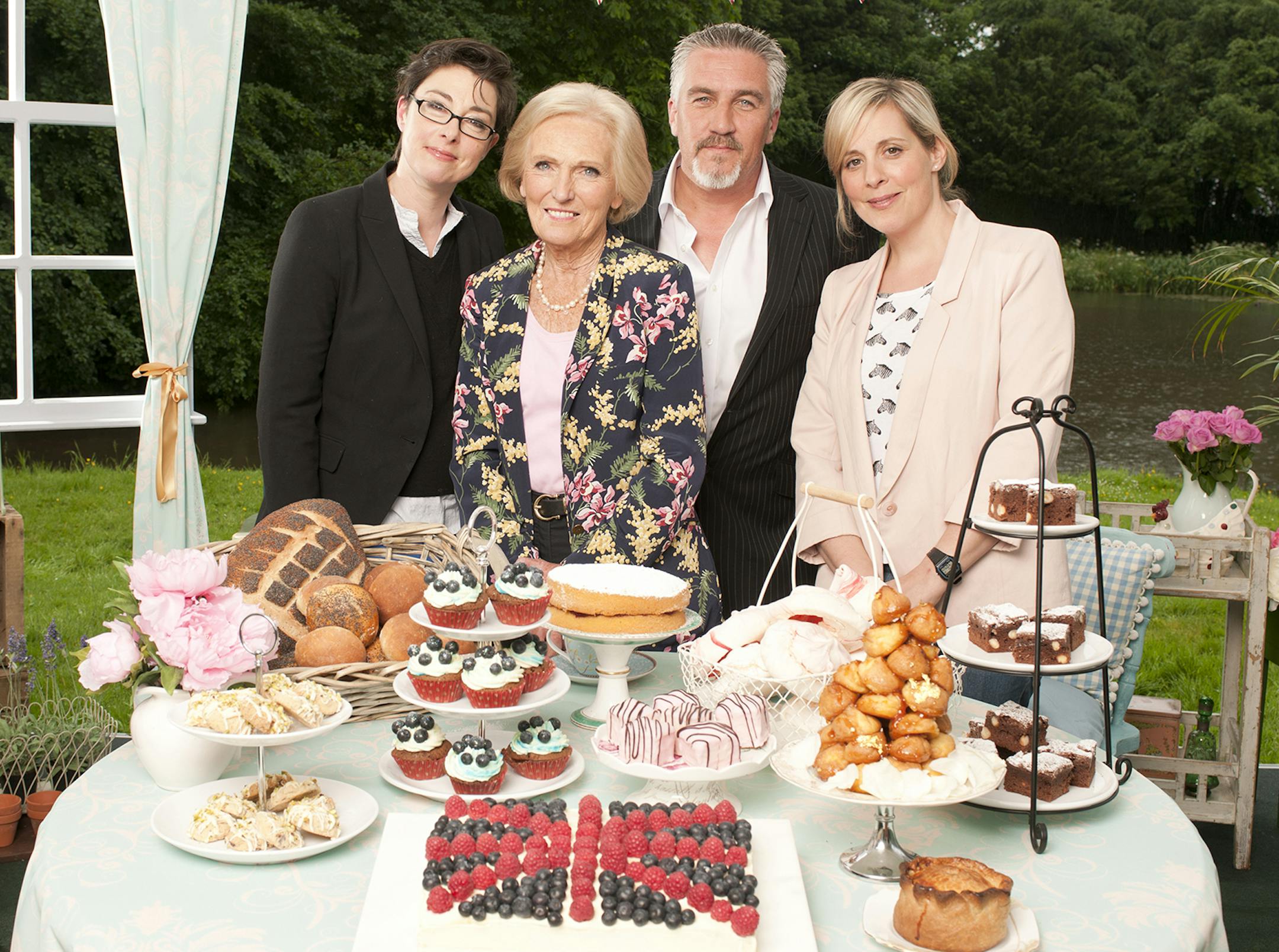 Sue Perkins, Mary Berry, Paul Hollywood and Mel Giedroyc in "The Great British Baking Show."