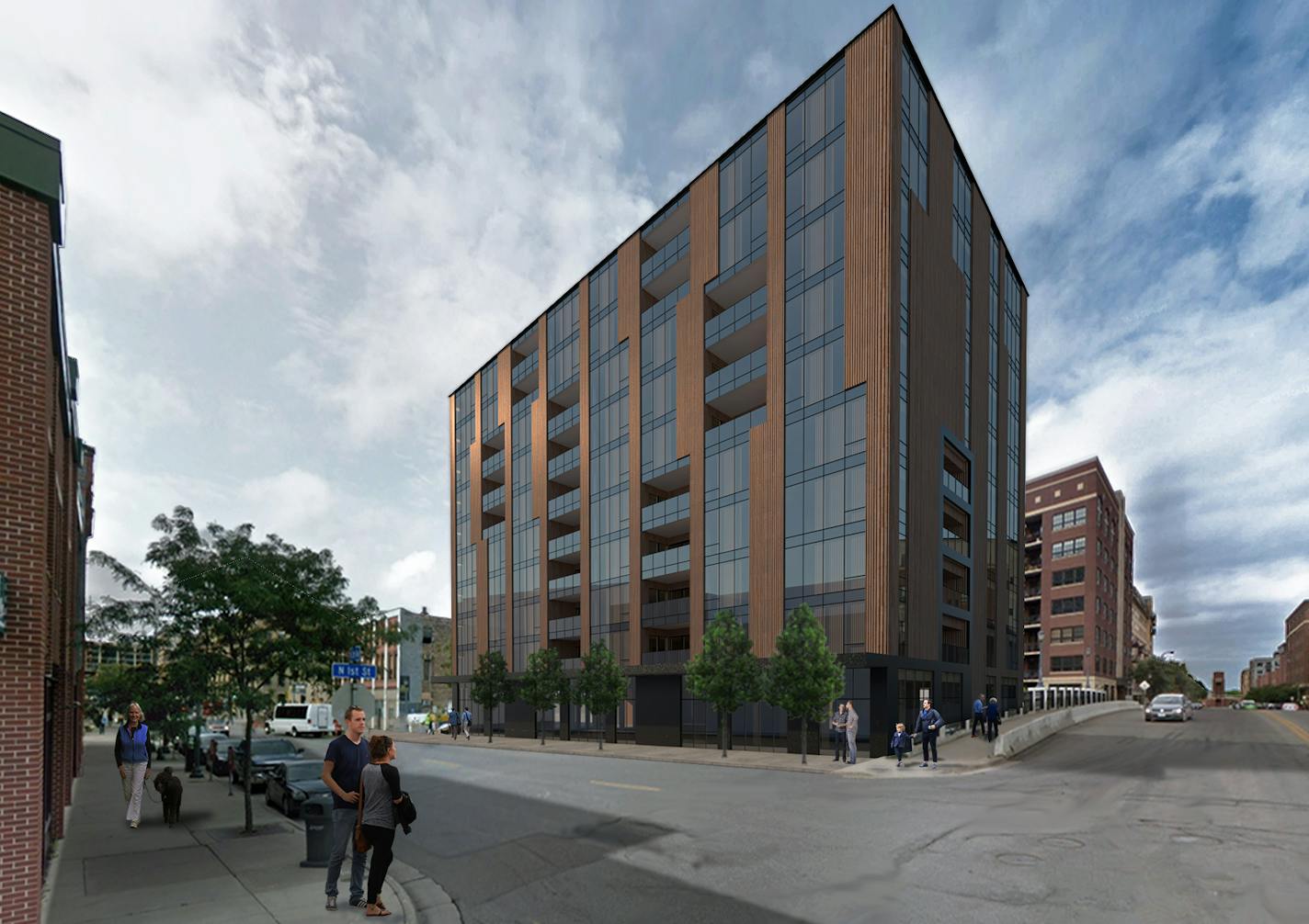 TMBR, a 10-story building proposed for 100 Third Ave. N. in the North Loop neighborhood, the tallest all-timber residential building in the Midwest, Courtesy of D/O architects.