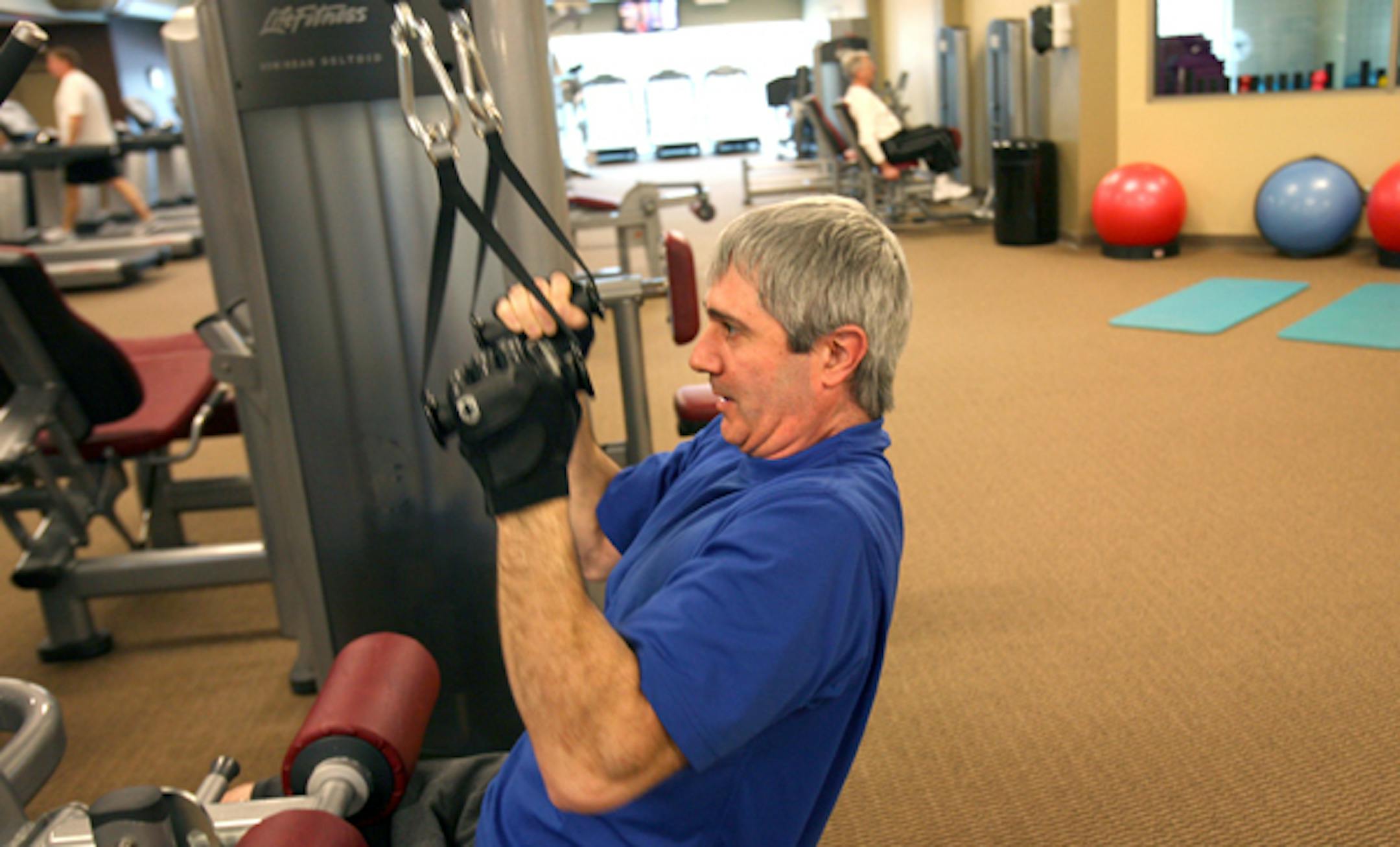 Greg Genetti used the weight machines at the Eden Prairie Community Center. The renovated fitness area has new cardio equipment, free weights and more.